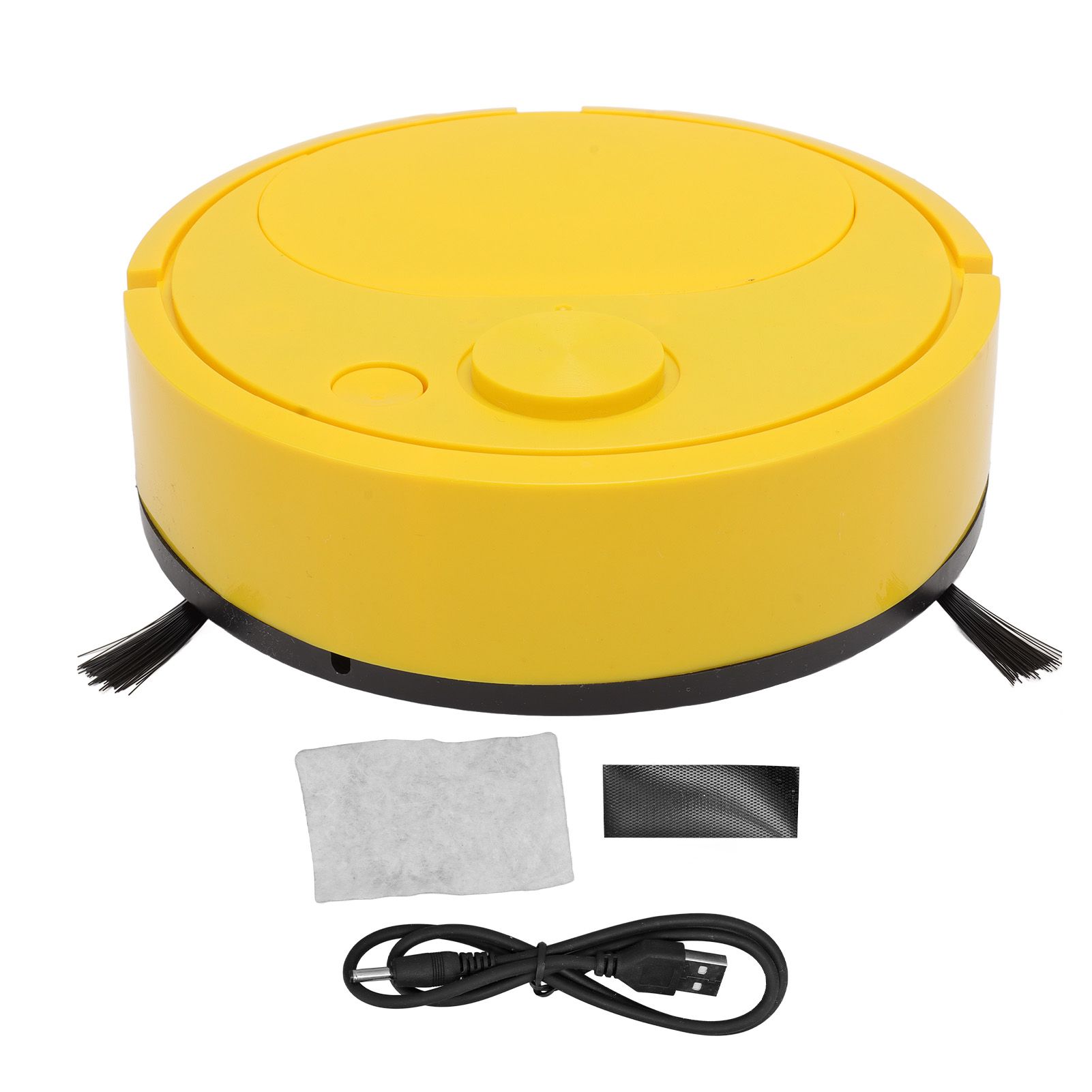 Robot Vacuum Cleaner Multifunctional USB Charging Mini Smart Sweeping Robot for Wooden Flooring Tile Carpet Yellow - Image 1