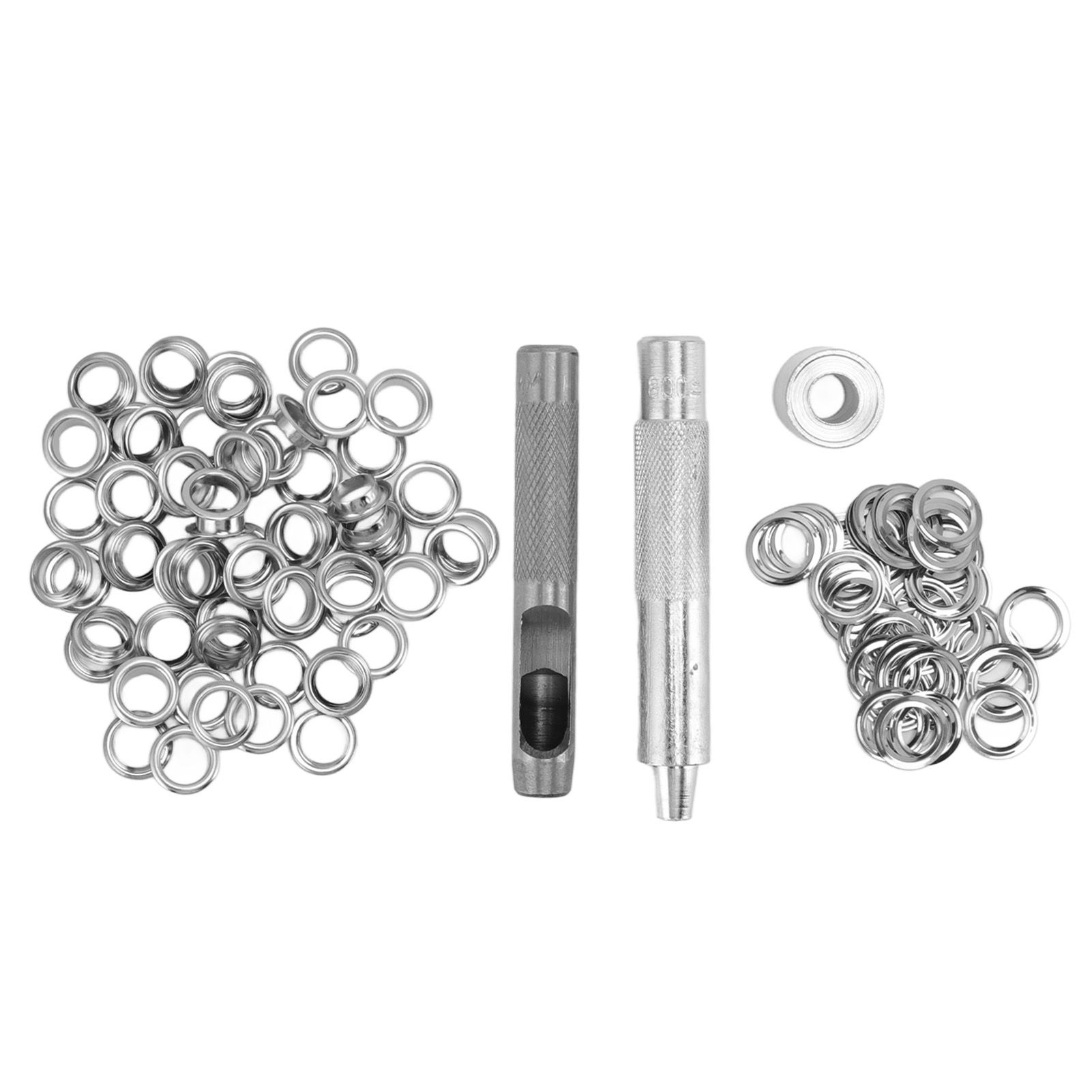 Grommet Tool Kit 100 Set Grommet Eyelets with Setting Tools Hole Cutter Mandrel for Tarps Handicraft - Image 1