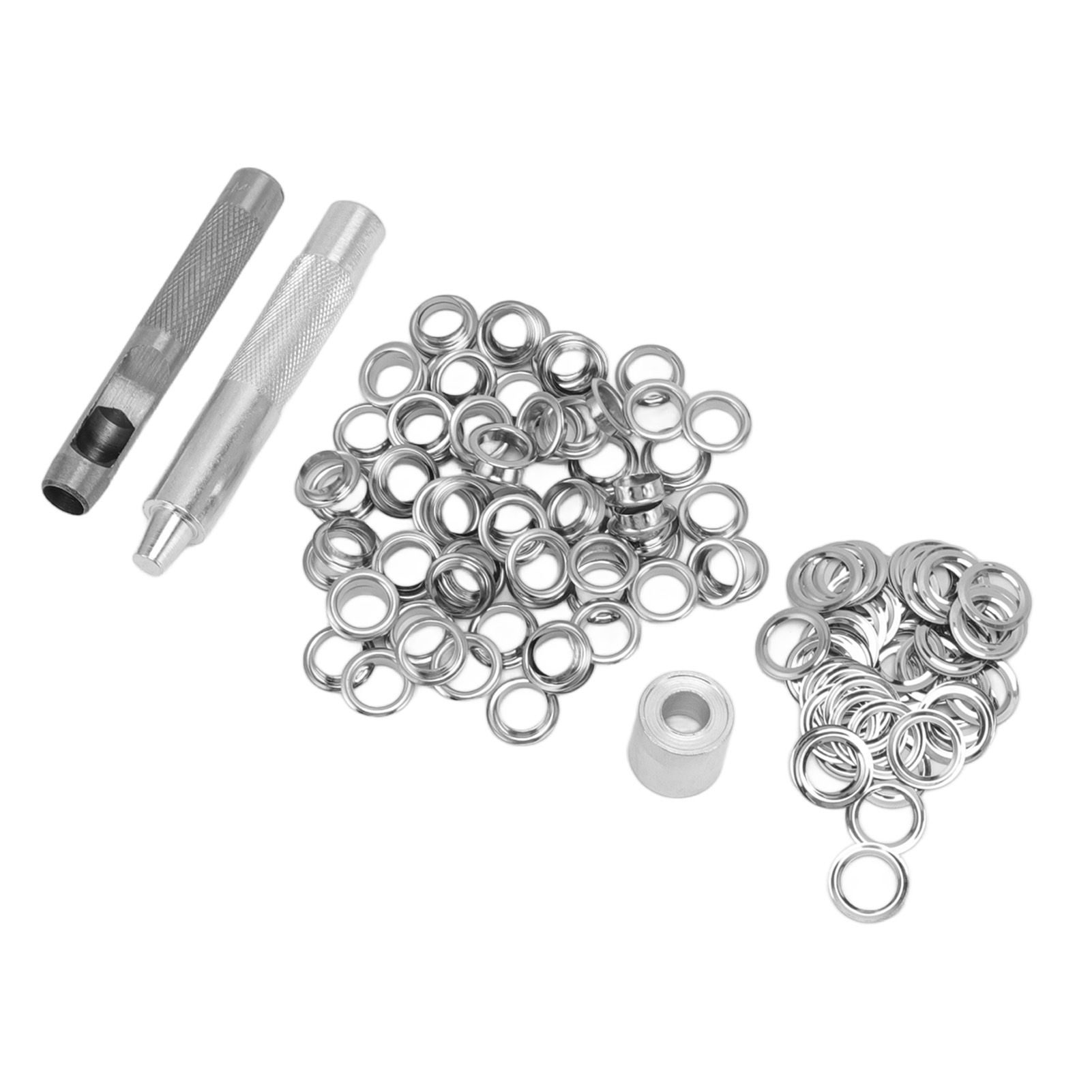 Grommet Tool Kit 100 Set Grommet Eyelets with Setting Tools Hole Cutter Mandrel for Tarps Handicraft - Image 2