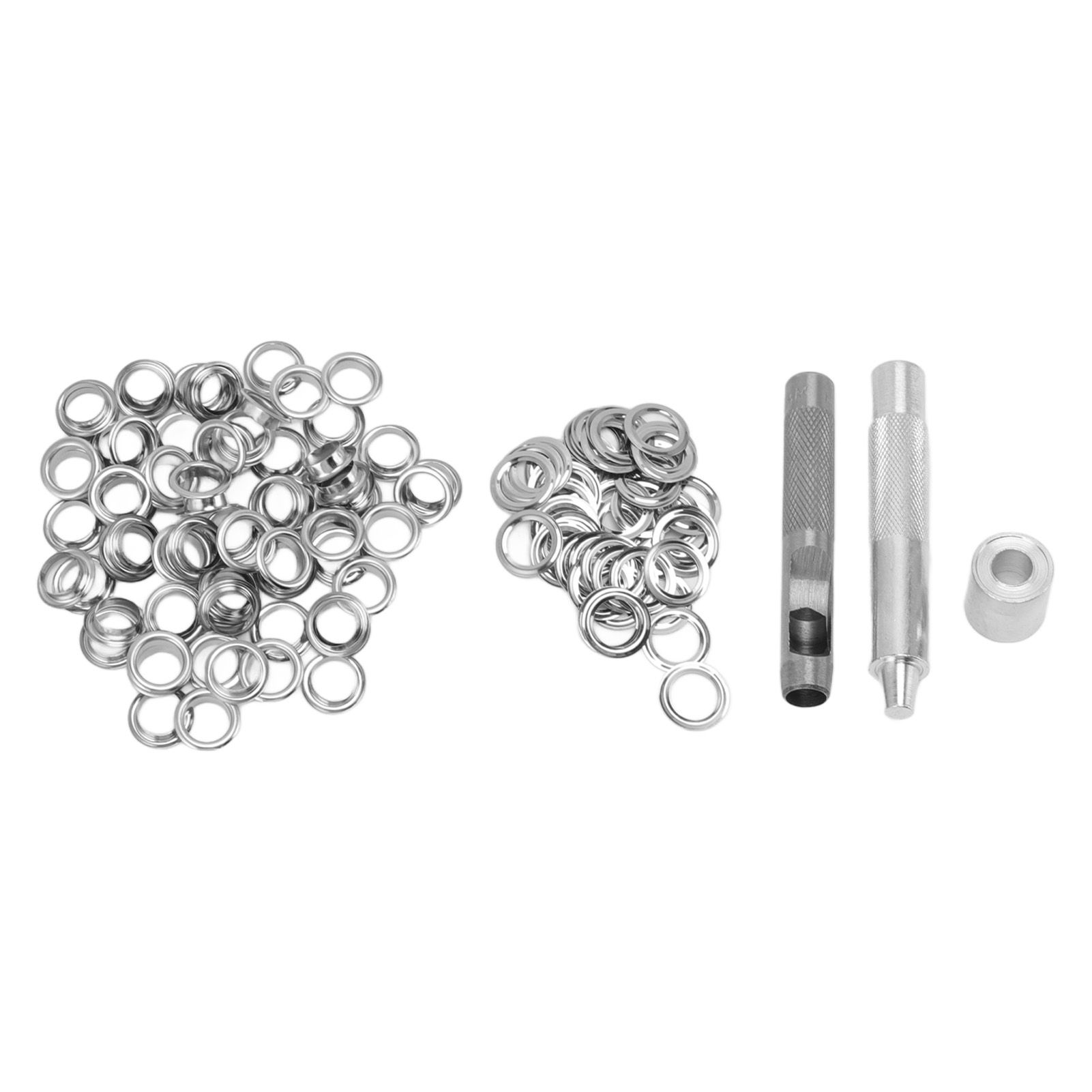 Grommet Tool Kit 100 Set Grommet Eyelets with Setting Tools Hole Cutter Mandrel for Tarps Handicraft - Image 3