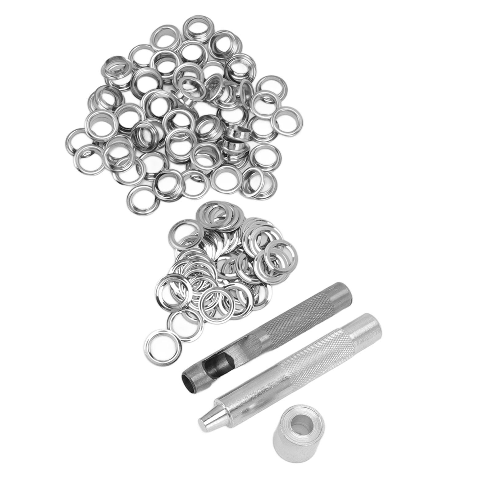 Grommet Tool Kit 100 Set Grommet Eyelets with Setting Tools Hole Cutter Mandrel for Tarps Handicraft - Image 4