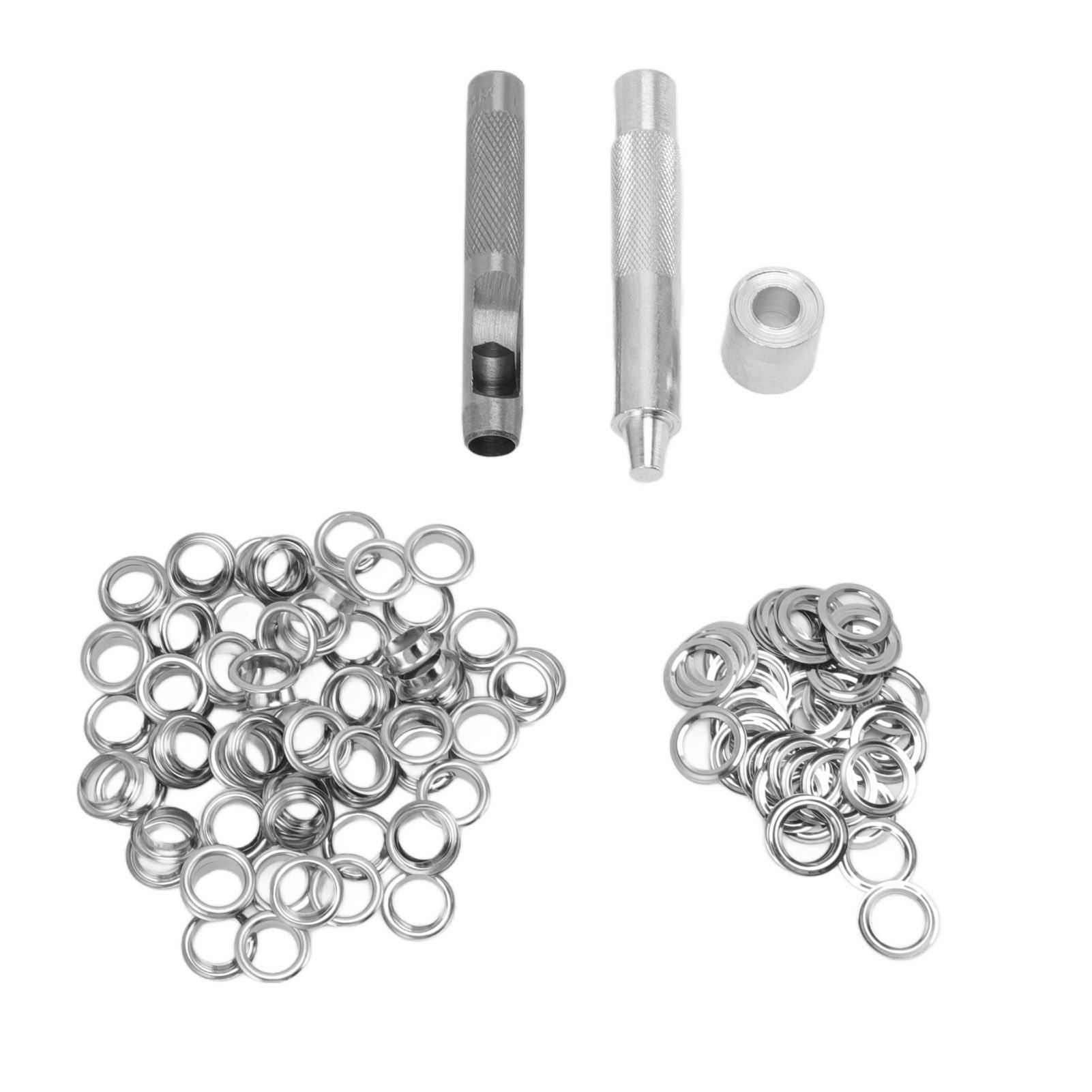 Grommet Tool Kit 100 Set Grommet Eyelets with Setting Tools Hole Cutter Mandrel for Tarps Handicraft - Image 5