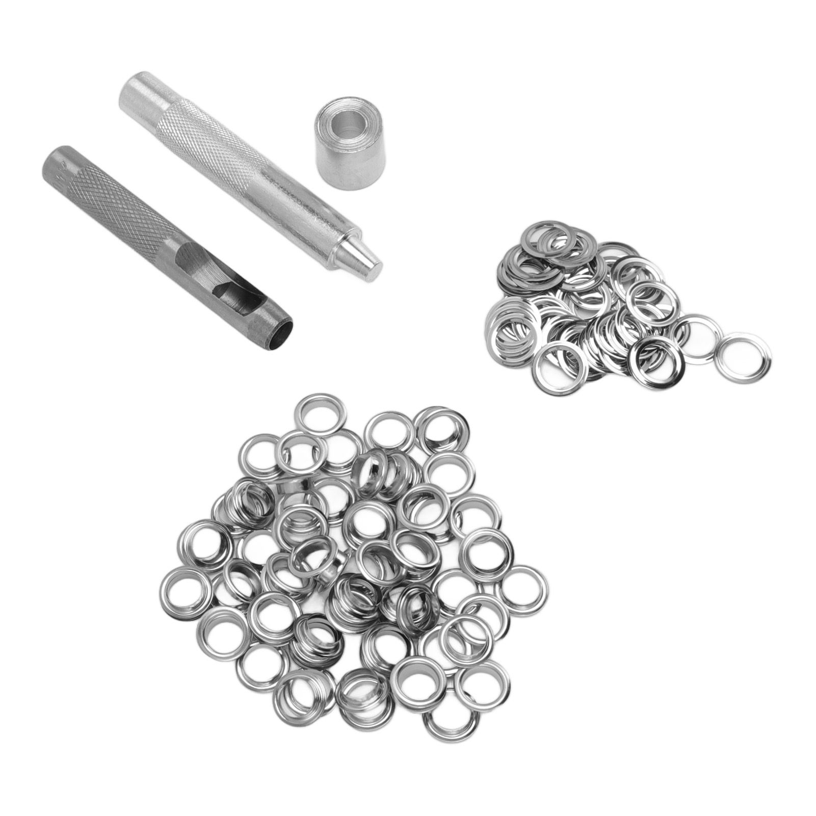 Grommet Tool Kit 100 Set Grommet Eyelets with Setting Tools Hole Cutter Mandrel for Tarps Handicraft - Image 7
