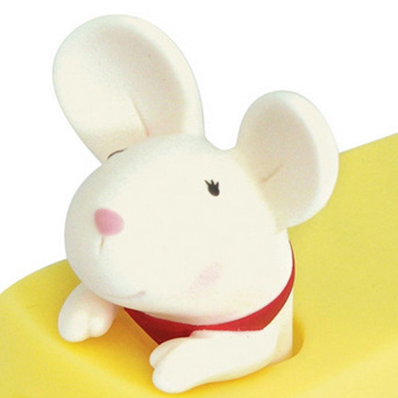Cartoon Door Stopper Cute Animal Shaped Punch Free Decorative Door Wedge for Home Office White Mouse - Image 2