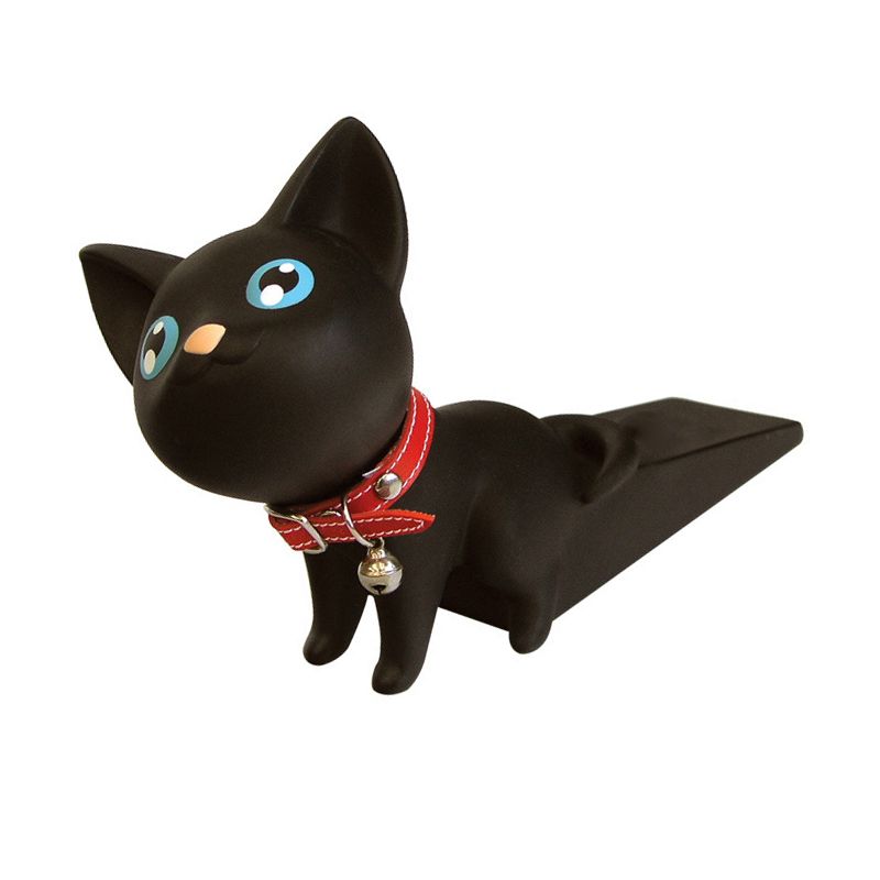 Cartoon Door Stopper Cute Animal Shaped Punch Free Decorative Door Wedge for Home Office Black Cat - Image 6