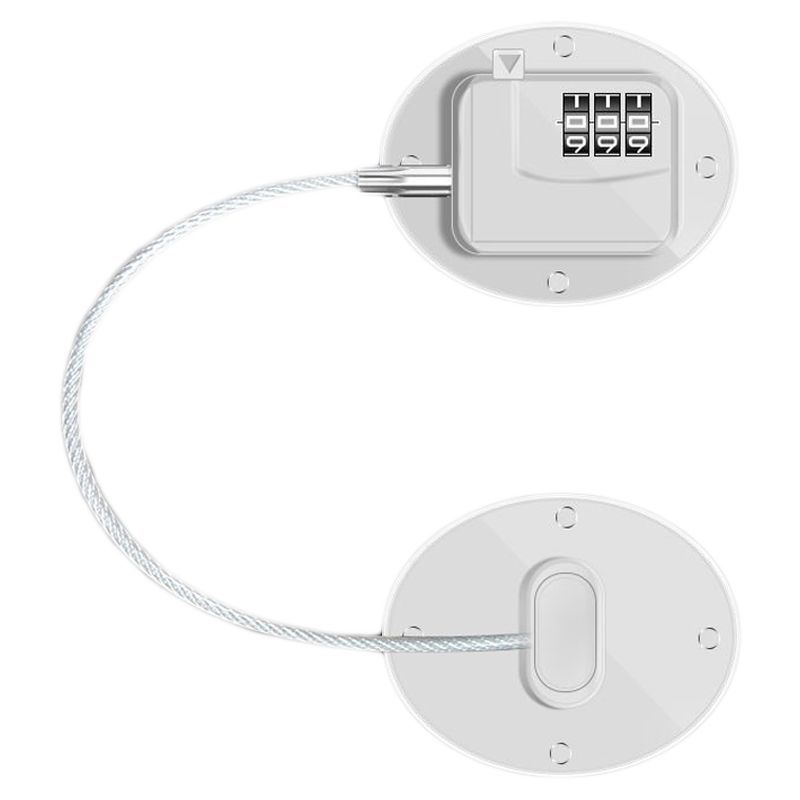 Refrigerator Lock Combination Design Strong Metal ABS Multifunction Freezer Lock for Cabinet Window Door FQ1 White - Image 2