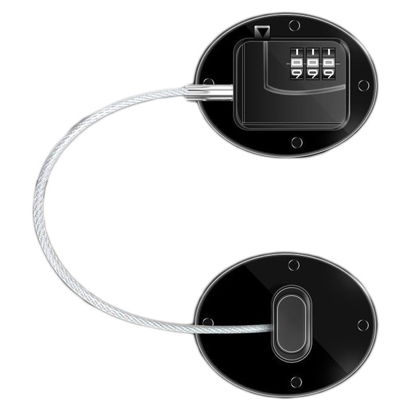 Refrigerator Lock Combination Design Strong Metal ABS Multifunction Freezer Lock for Cabinet Window Door FQ1 Black - Image 2