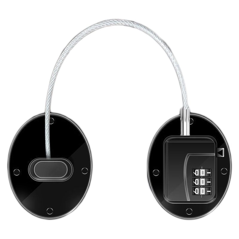 Refrigerator Lock Combination Design Strong Metal ABS Multifunction Freezer Lock for Cabinet Window Door FQ1 Black - Image 3