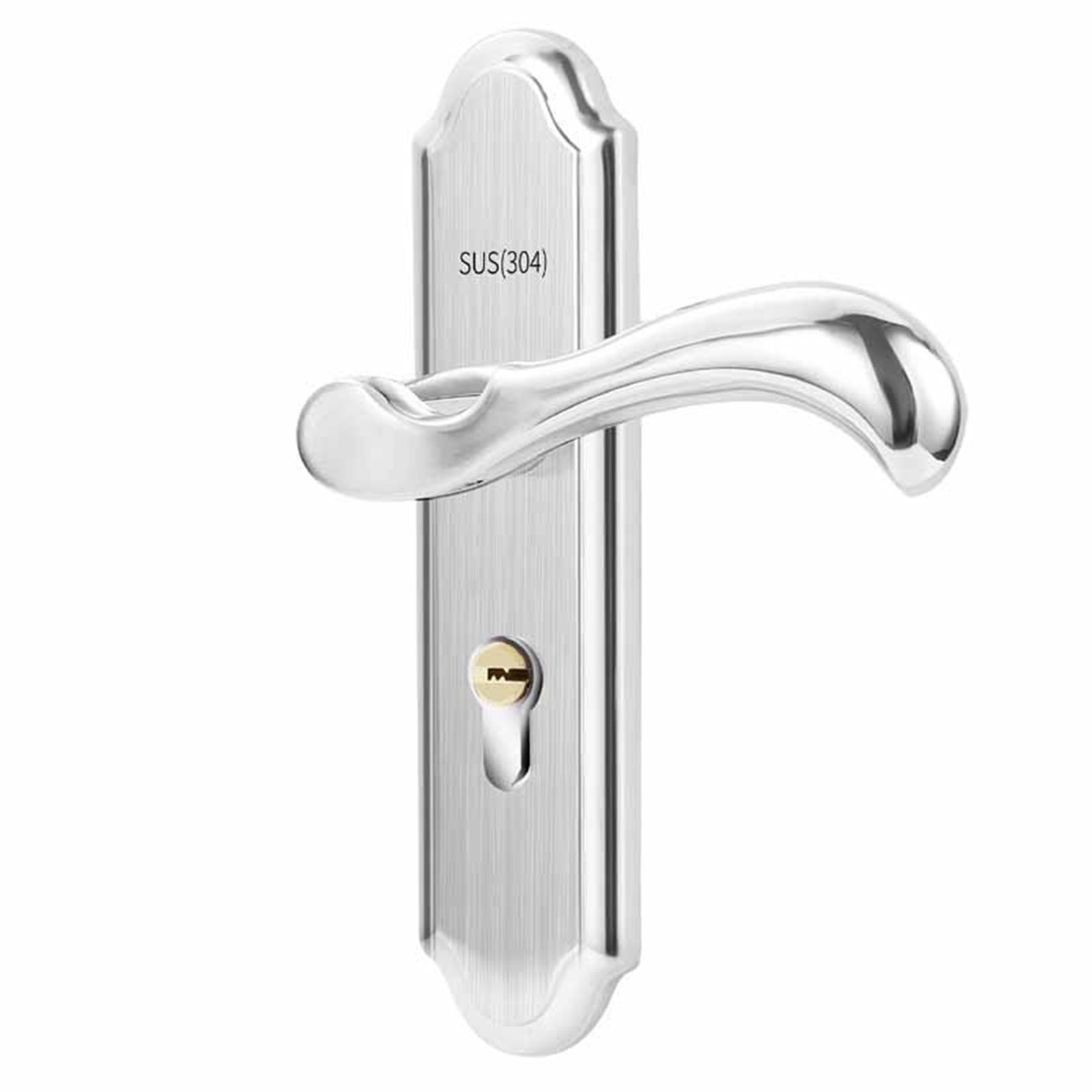 Keyed Entry Door Lock Silent Double Latch Irregular Stainless Steel Door Handle Lock for Bedroom Hotel Balcony - Image 2