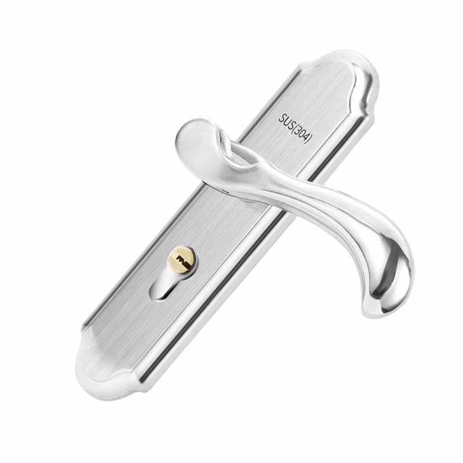 Keyed Entry Door Lock Silent Double Latch Irregular Stainless Steel Door Handle Lock for Bedroom Hotel Balcony - Image 3