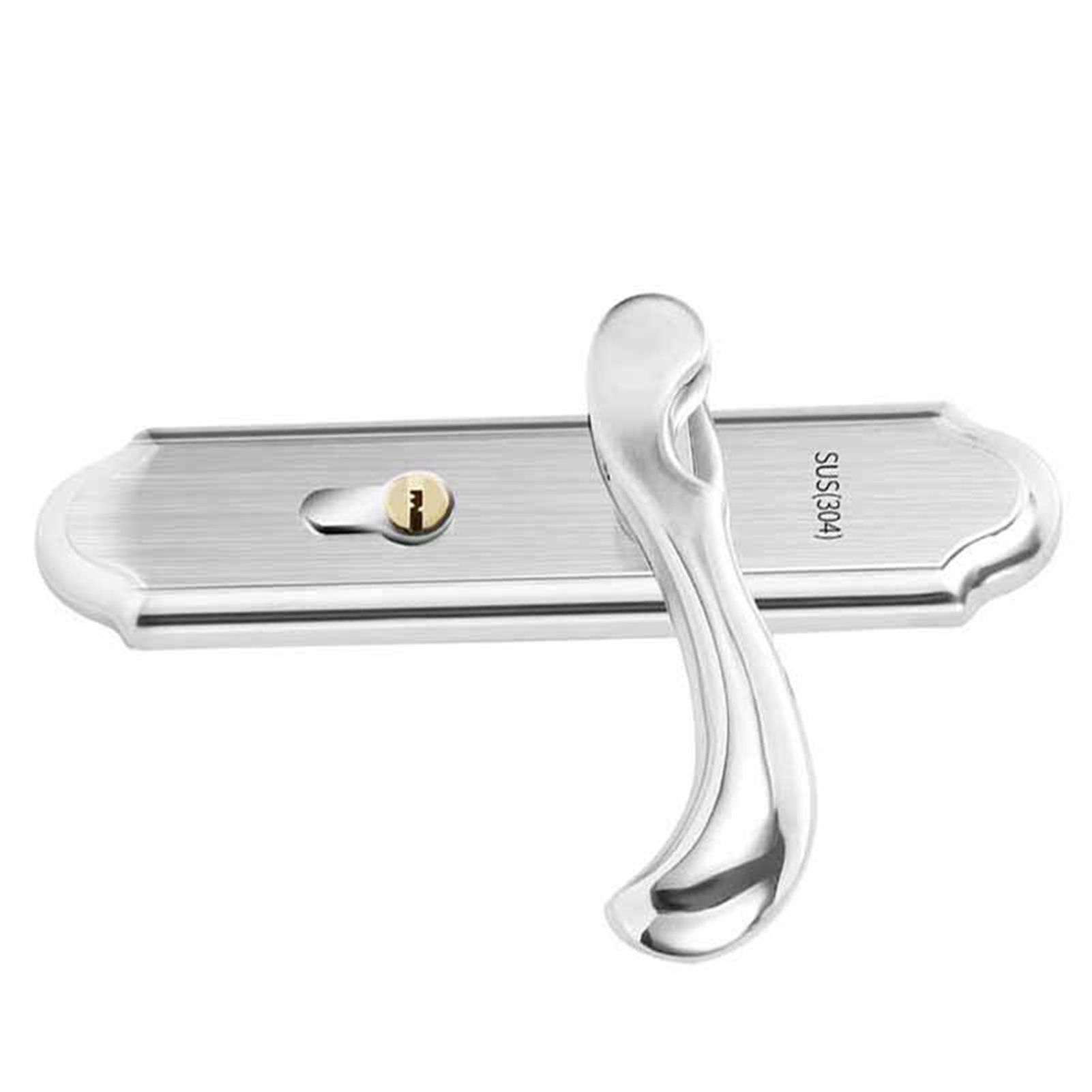 Keyed Entry Door Lock Silent Double Latch Irregular Stainless Steel Door Handle Lock for Bedroom Hotel Balcony - Image 4