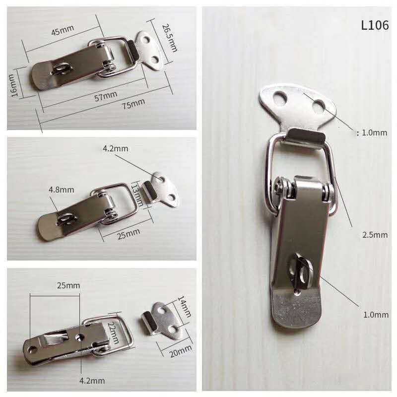 3 PCS L106 Duck Mouth Buckle Toolbox Iron Lock Buckle Heavy Duty Flat Mouth Spring Hasp Suitcase Hardware Parts - Image 6