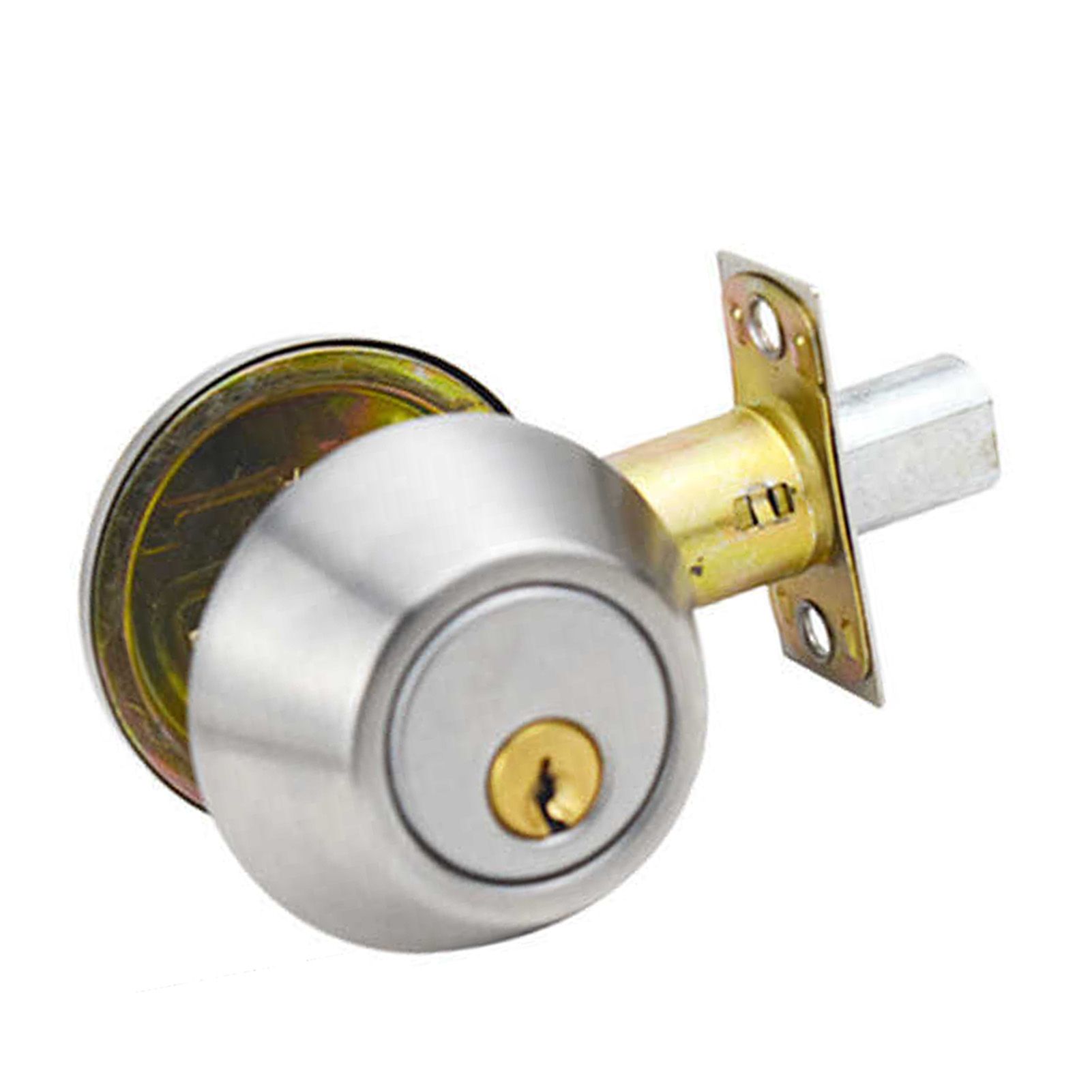 Ball Door Knob Universal Protection Classic Entrance Keyed Interior Door Knob for Home Use Silver - Image 2