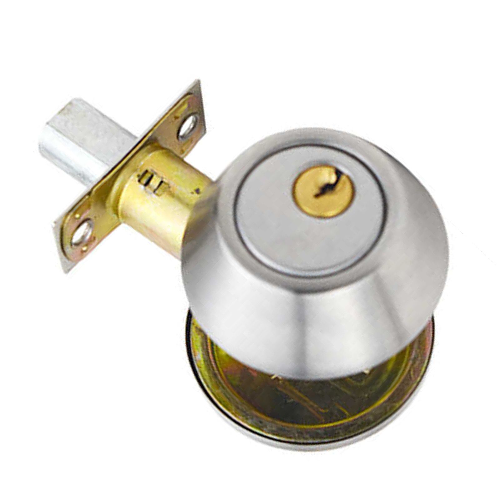 Ball Door Knob Universal Protection Classic Entrance Keyed Interior Door Knob for Home Use Silver - Image 4