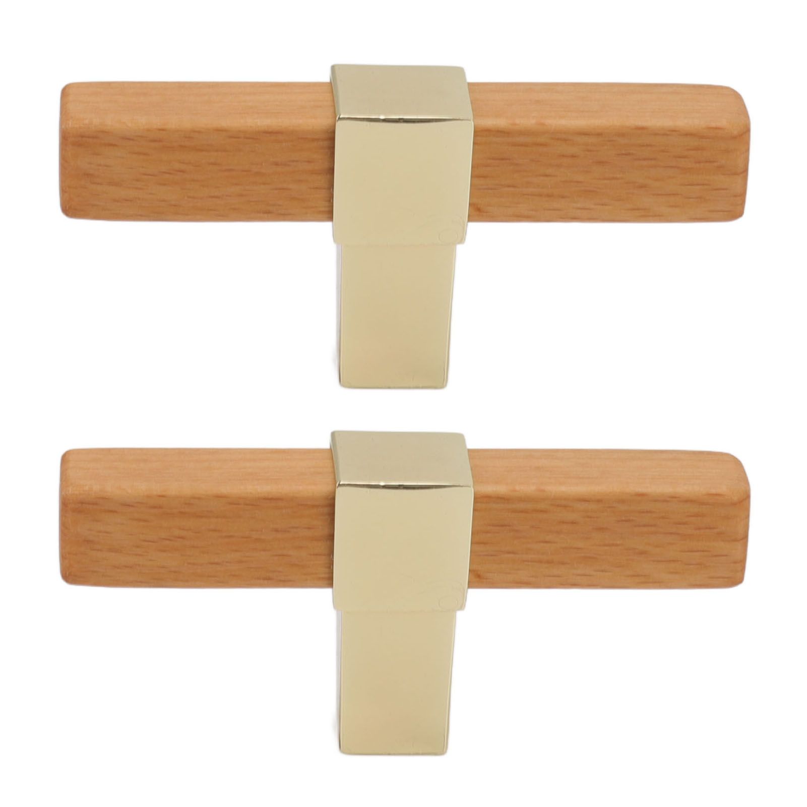 2 Pcs Wooden Cabinet Pulls Single Hole Door Pull Handle Knobs For Kitchen Drawer Cupboard Closet Golden - Image 6