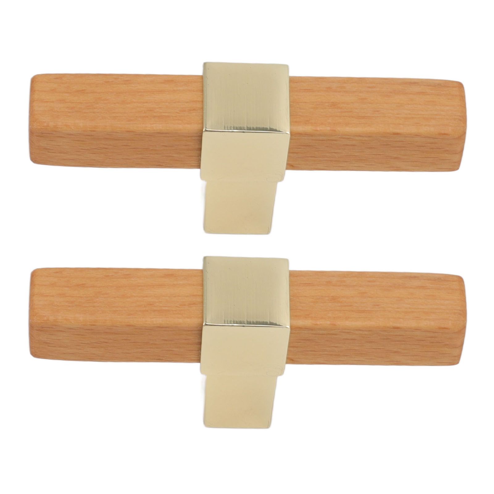 2 Pcs Wooden Cabinet Pulls Single Hole Door Pull Handle Knobs For Kitchen Drawer Cupboard Closet Golden - Image 7