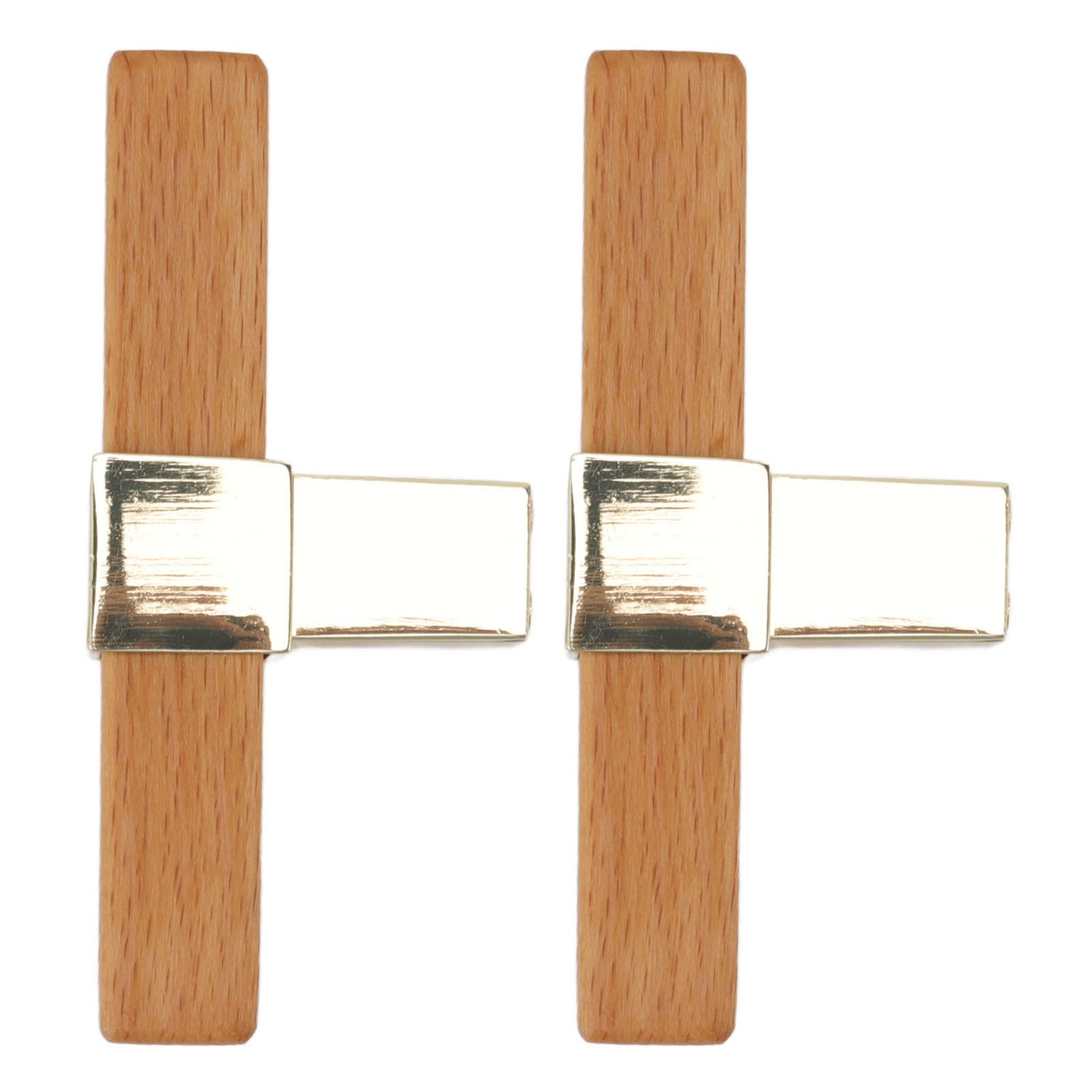 2 Pcs Wooden Cabinet Pulls Single Hole Door Pull Handle Knobs For Kitchen Drawer Cupboard Closet Golden - Image 8