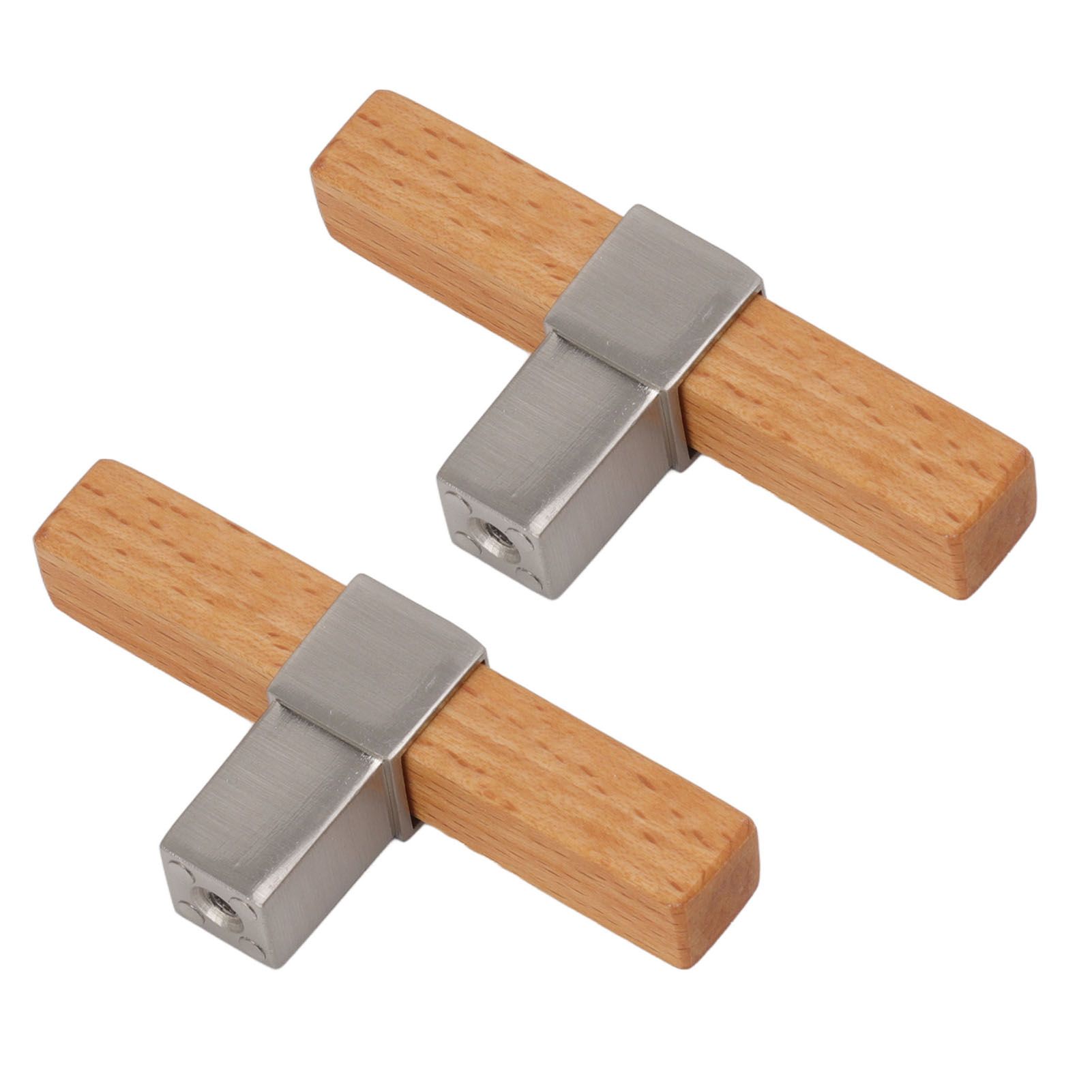 2 Pcs Wooden Cabinet Pulls Single Hole Door Pull Handle Knobs For Kitchen Drawer Cupboard Closet Brushed Silver - Image 5