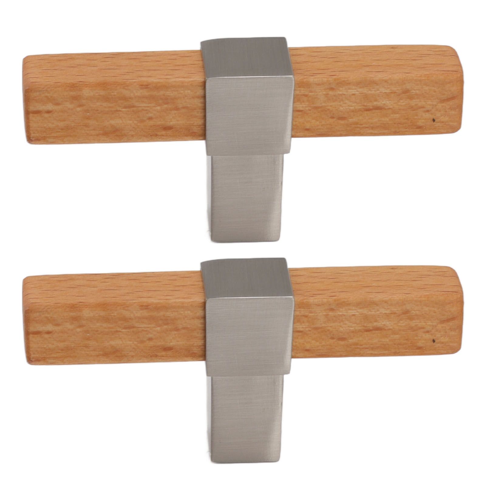 2 Pcs Wooden Cabinet Pulls Single Hole Door Pull Handle Knobs For Kitchen Drawer Cupboard Closet Brushed Silver - Image 7
