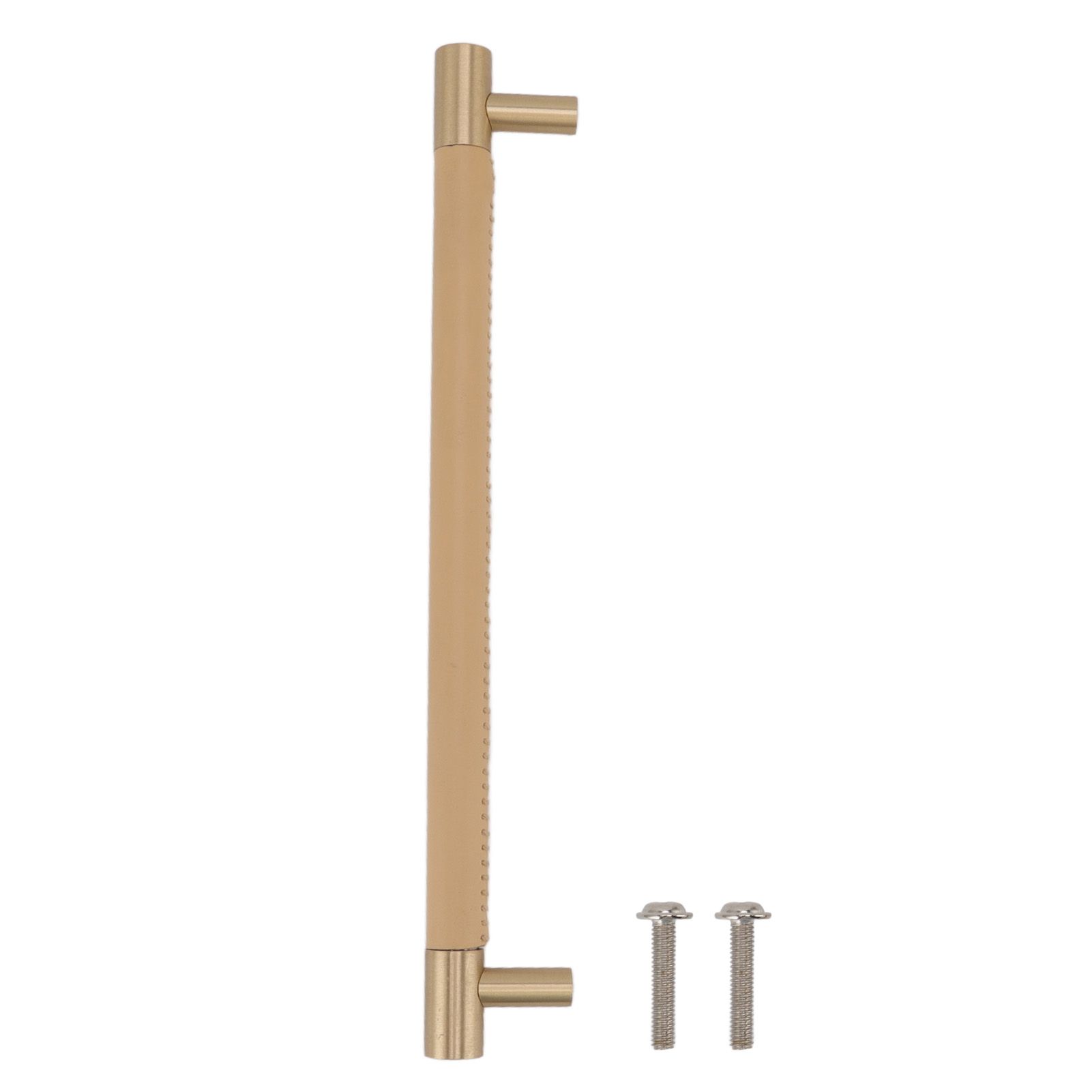 Cabinet Door Handle 224MM Hole Pitch Leather Brass Light Luxury Cupboard Bar Pull Handle for Home Wardrobe Drawer Beige - Image 1