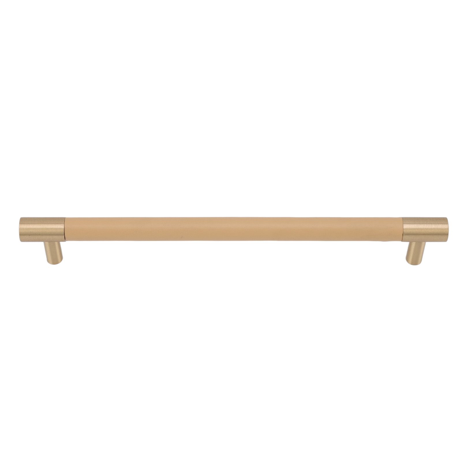 Cabinet Door Handle 224MM Hole Pitch Leather Brass Light Luxury Cupboard Bar Pull Handle for Home Wardrobe Drawer Beige - Image 4