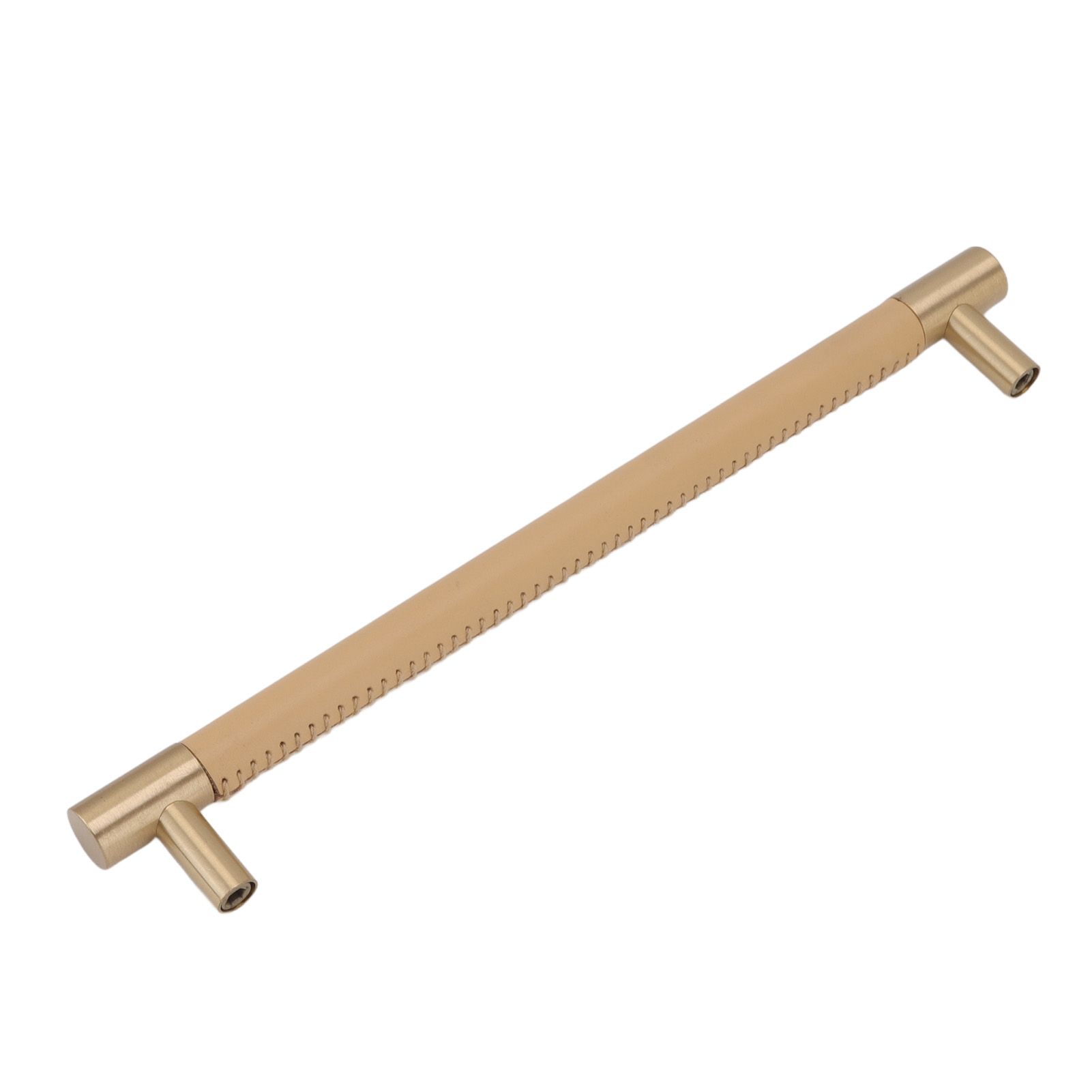 Cabinet Door Handle 224MM Hole Pitch Leather Brass Light Luxury Cupboard Bar Pull Handle for Home Wardrobe Drawer Beige - Image 6
