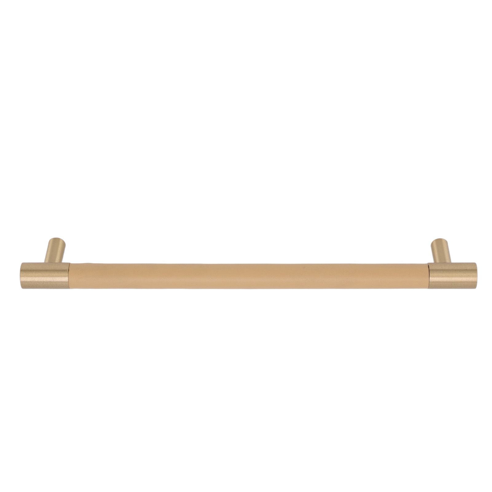 Cabinet Door Handle 224MM Hole Pitch Leather Brass Light Luxury Cupboard Bar Pull Handle for Home Wardrobe Drawer Beige - Image 7