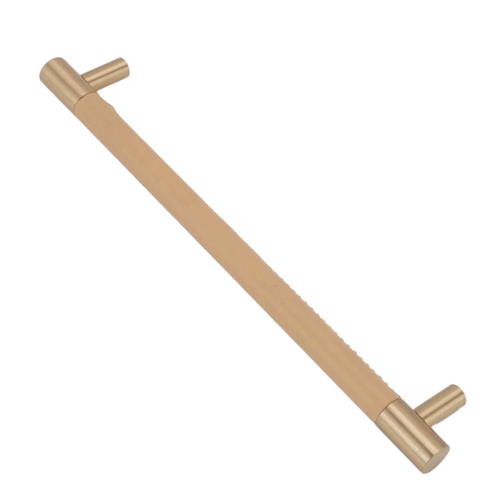 Cabinet Door Handle 224MM Hole Pitch Leather Brass Light Luxury Cupboard Bar Pull Handle for Home Wardrobe Drawer Beige - Image 8