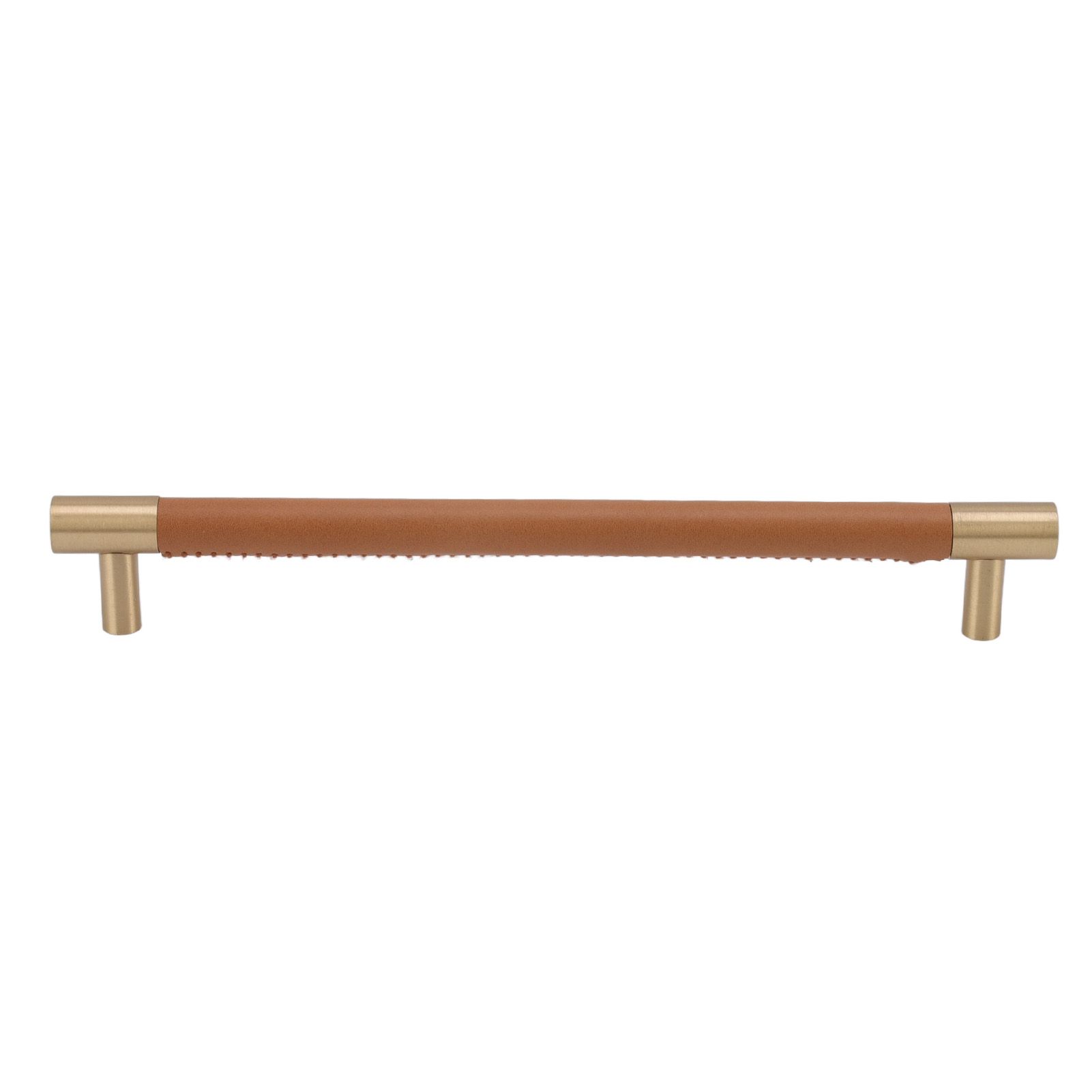 Cabinet Door Handle 224MM Hole Pitch Leather Brass Light Luxury Cupboard Bar Pull Handle for Home Wardrobe Drawer Light Brown - Image 7