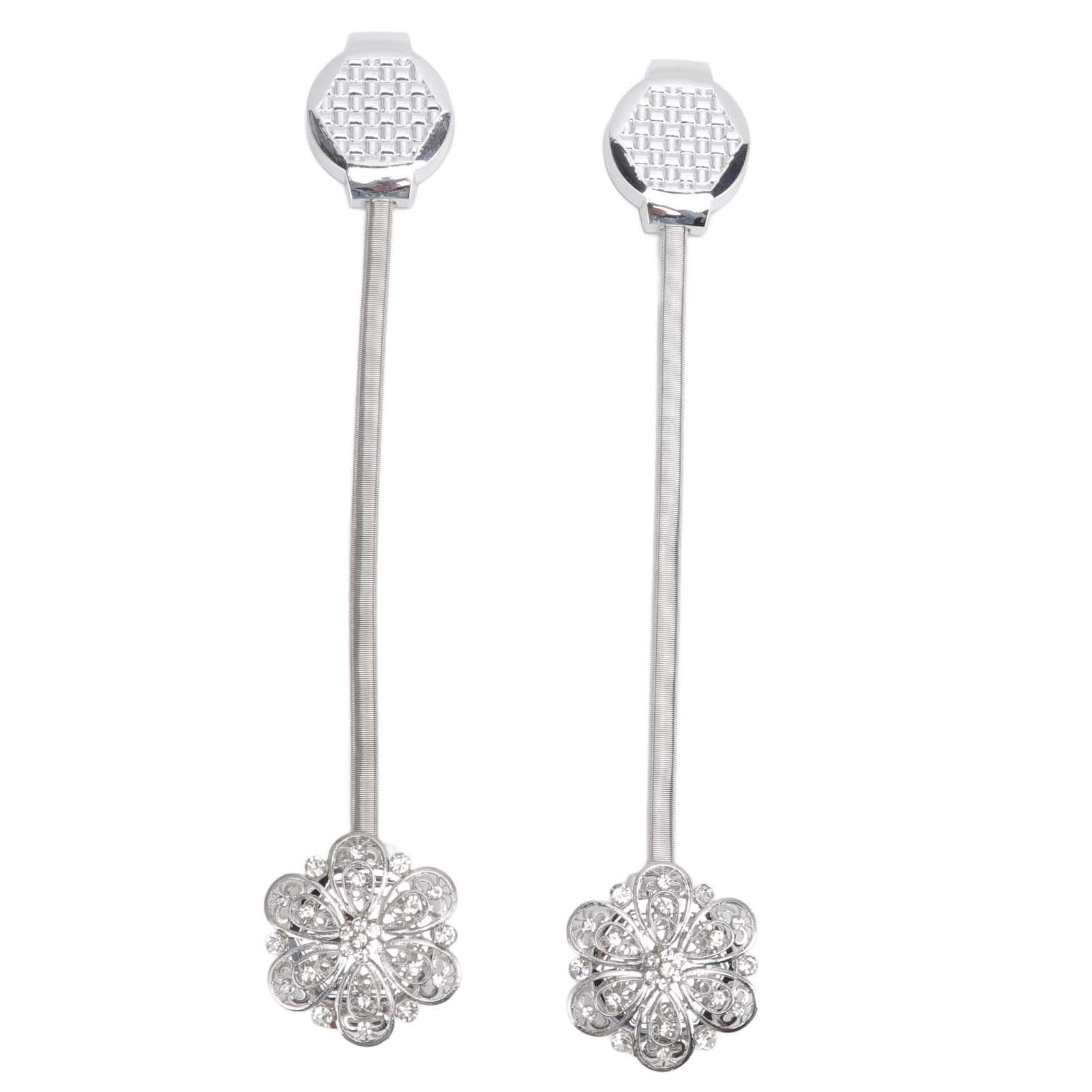2Pcs Crystal Curtain Magnetic Tieback Stainless Steel Elegant Flower Curtain Clips Buckle for Living Room Bedroom - Image 1
