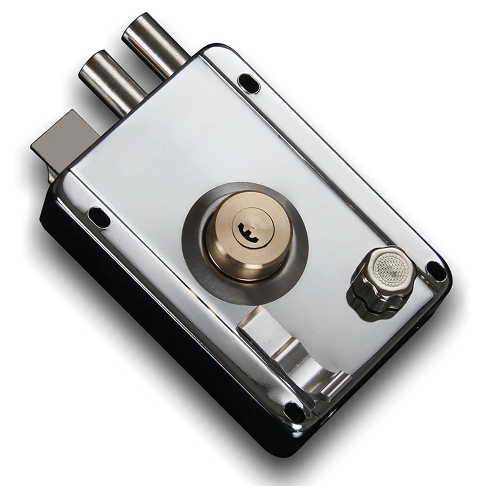 Exterior Gate Lock Stainless Steel Copper Lock Core Left Open with Edge Security Prevent Theft Old Gate Lock - Image 2