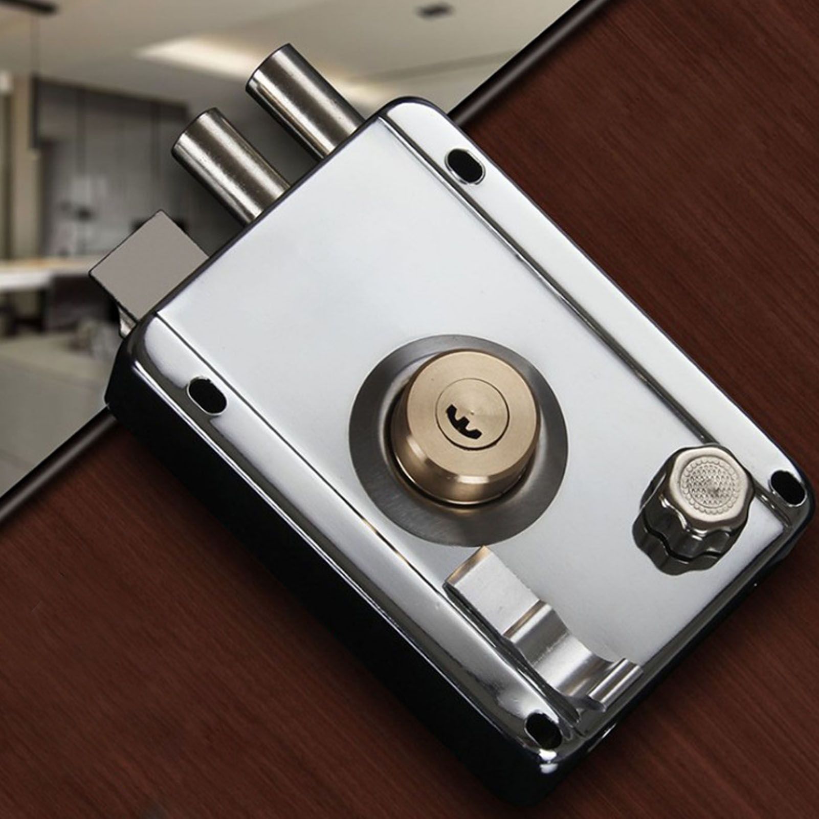Exterior Gate Lock Stainless Steel Copper Lock Core Left Open with Edge Security Prevent Theft Old Gate Lock - Image 5