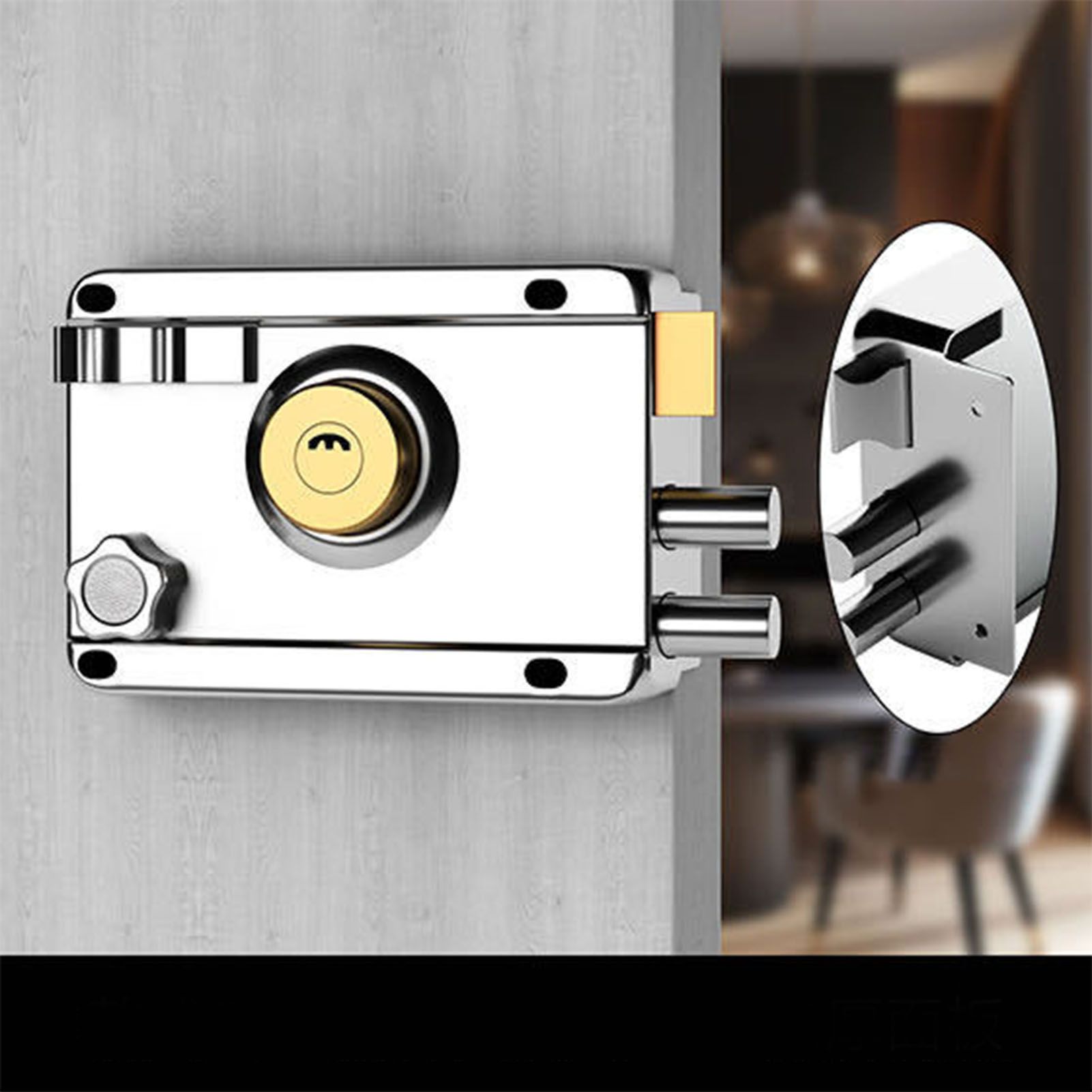 Exterior Gate Lock Stainless Steel Copper Lock Core Left Open with Edge Security Prevent Theft Old Gate Lock - Image 6