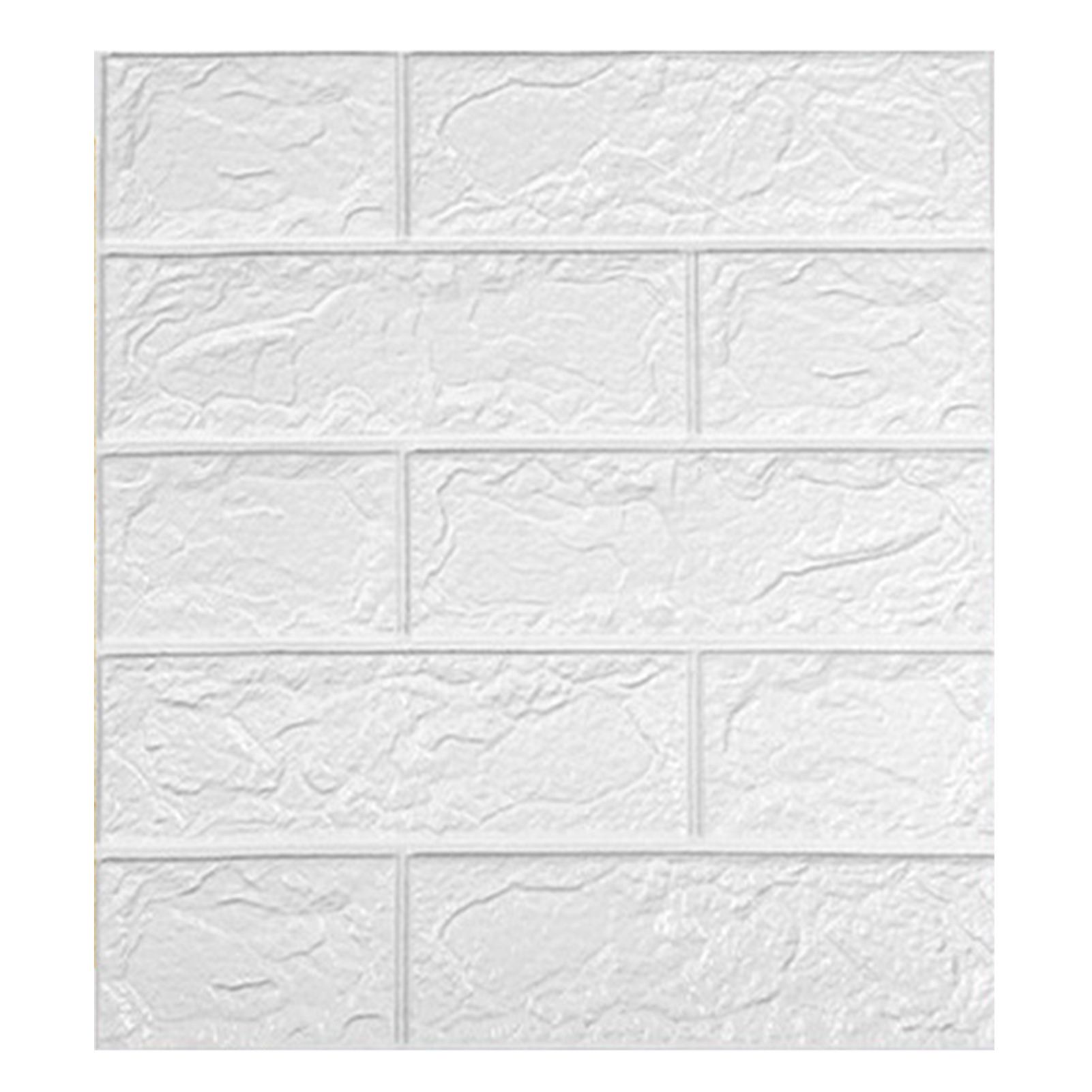 3D Wallpaper Self Adhesive Waterproof Cuttable Odorless Faux Brick Wall Panel for Living Room Bedroom White 10pcs - Image 3