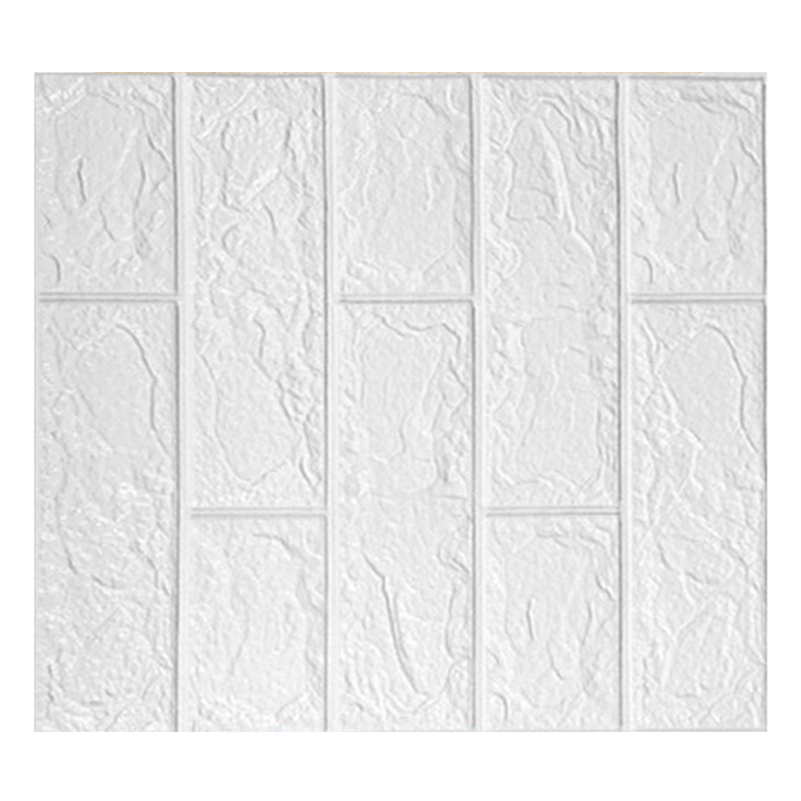 3D Wallpaper Self Adhesive Waterproof Cuttable Odorless Faux Brick Wall Panel for Living Room Bedroom White 10pcs - Image 4