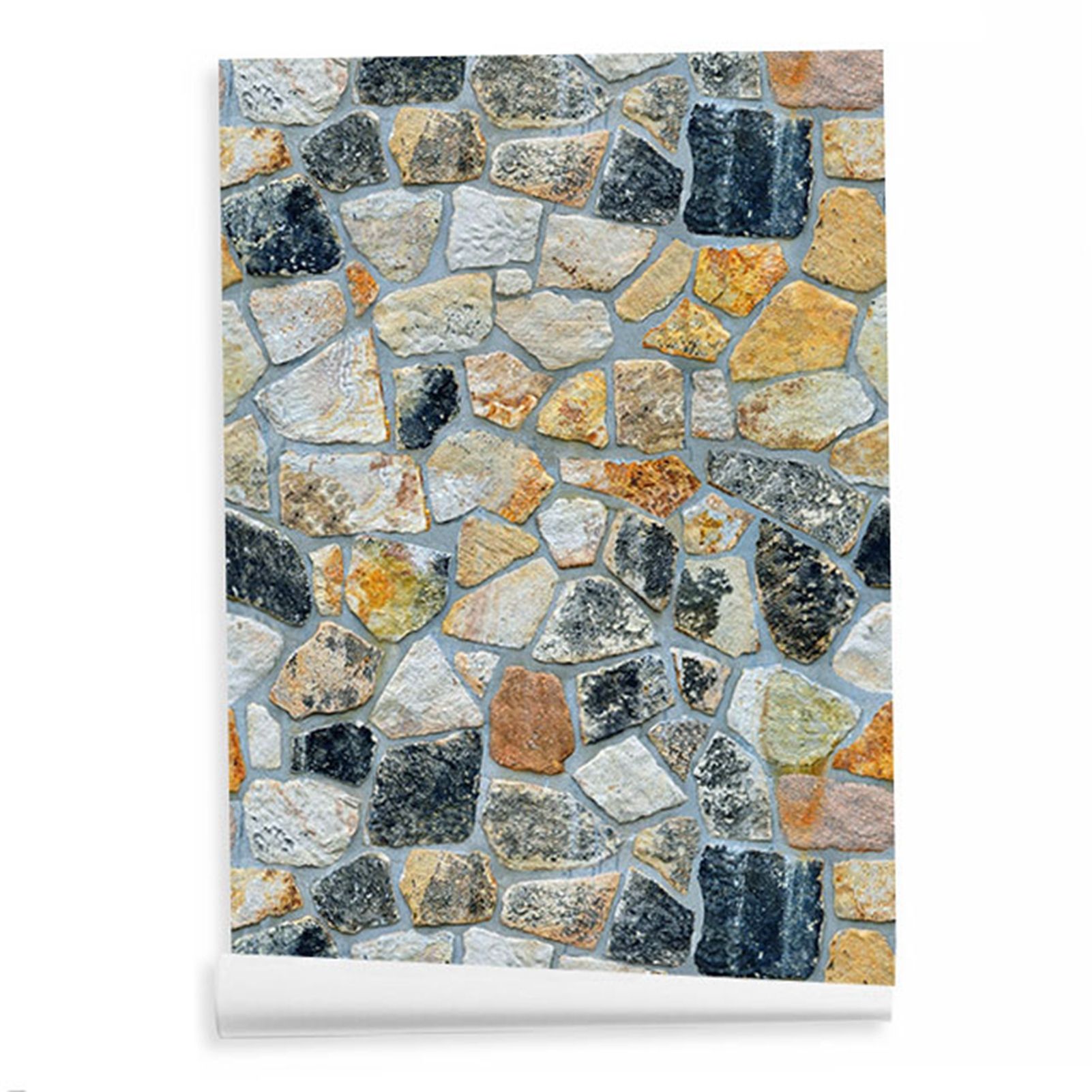 45cmx10m Simulated Stone Wallpaper Home Brick Grain Wall Sticker Colorful Rock Pattern - Image 1