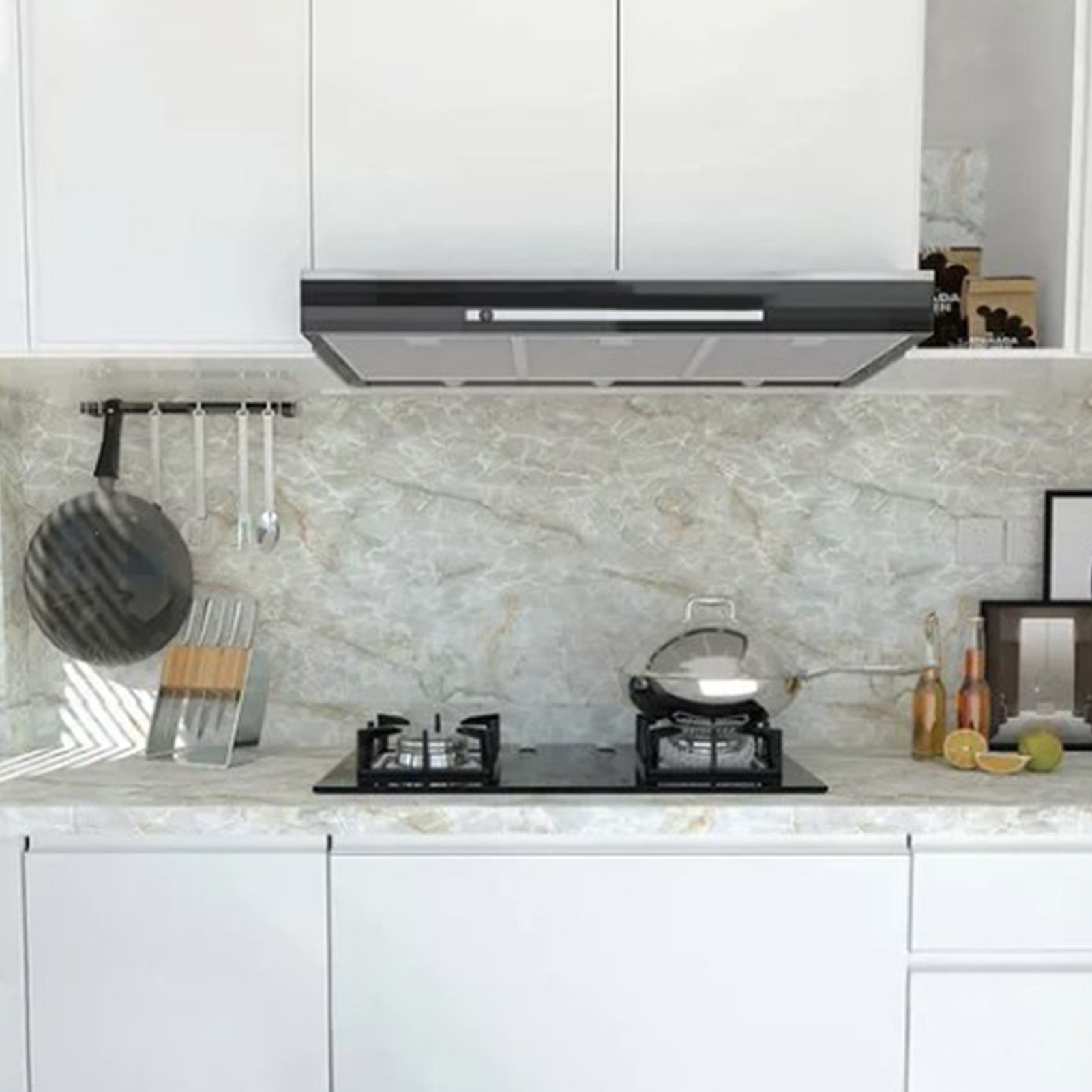 Kitchen Self Adhesive Film Marble Grain Waterproof High Temperature Resistance Home Decoration Wallpaper for Kitchen - Image 7