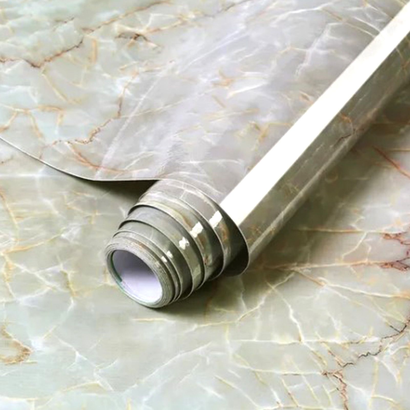 Kitchen Self Adhesive Film Marble Grain Waterproof High Temperature Resistance Home Decoration Wallpaper for Kitchen - Image 8