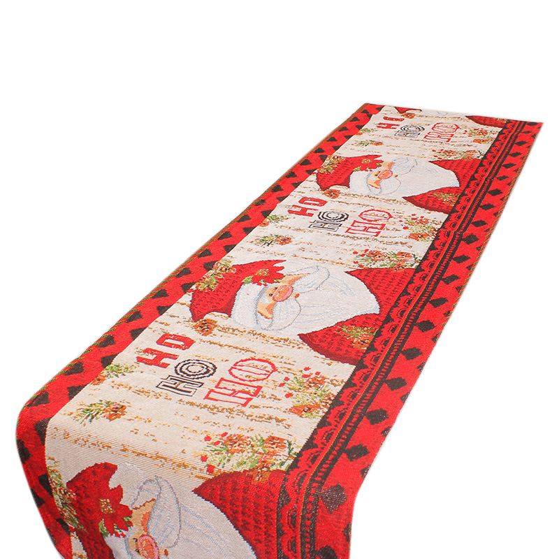 Christmas Table Runner Flag Printing Wear Dirt Resistant Xmas Christmas Table Flag for Christmas Table Cloth Decoration Santa Model - Image 1