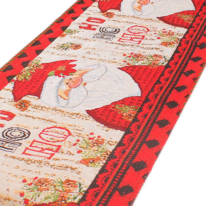 Christmas Table Runner Flag Printing Wear Dirt Resistant Xmas Christmas Table Flag for Christmas Table Cloth Decoration Santa Model - Image 2