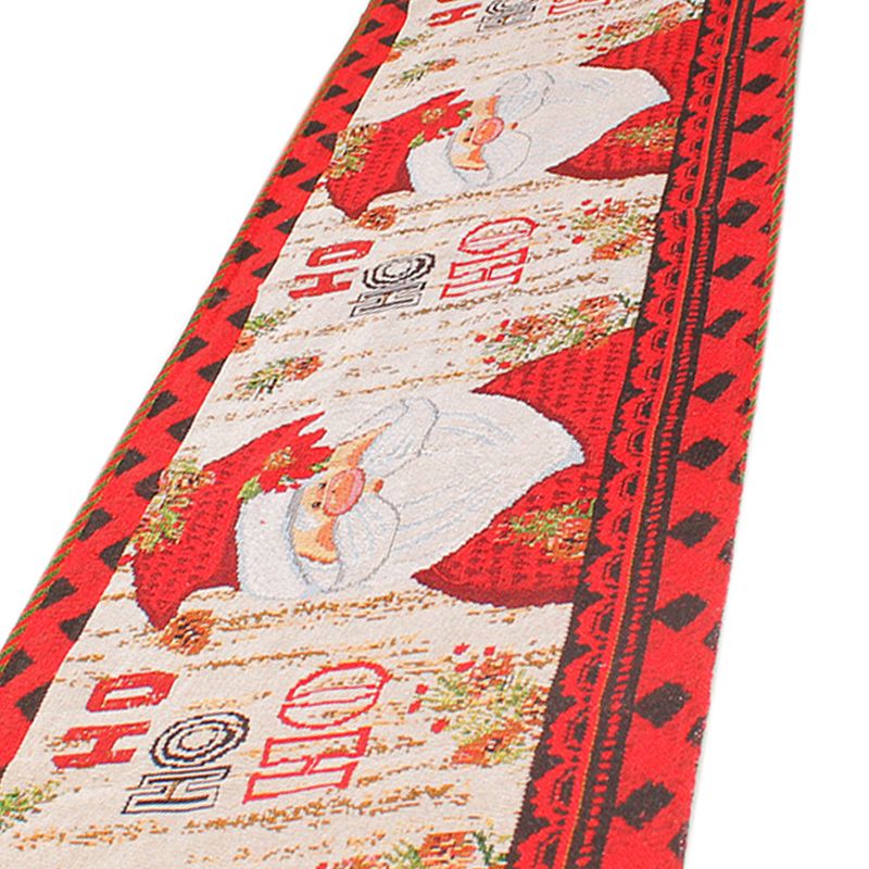 Christmas Table Runner Flag Printing Wear Dirt Resistant Xmas Christmas Table Flag for Christmas Table Cloth Decoration Santa Model - Image 5