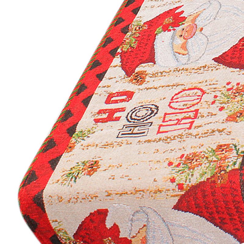 Christmas Table Runner Flag Printing Wear Dirt Resistant Xmas Christmas Table Flag for Christmas Table Cloth Decoration Santa Model - Image 6