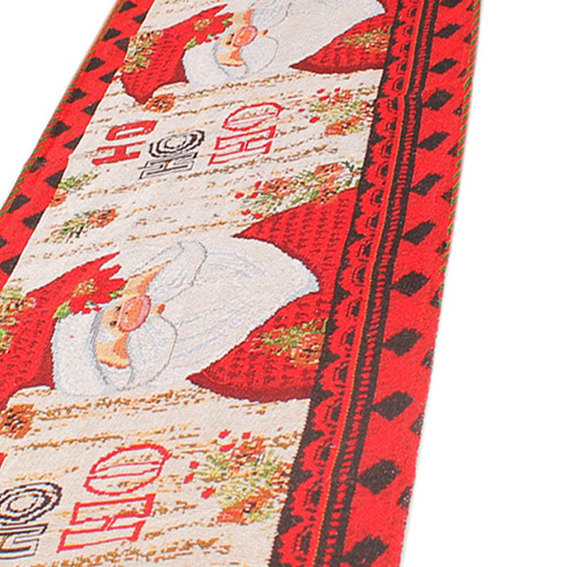 Christmas Table Runner Flag Printing Wear Dirt Resistant Xmas Christmas Table Flag for Christmas Table Cloth Decoration Santa Model - Image 8