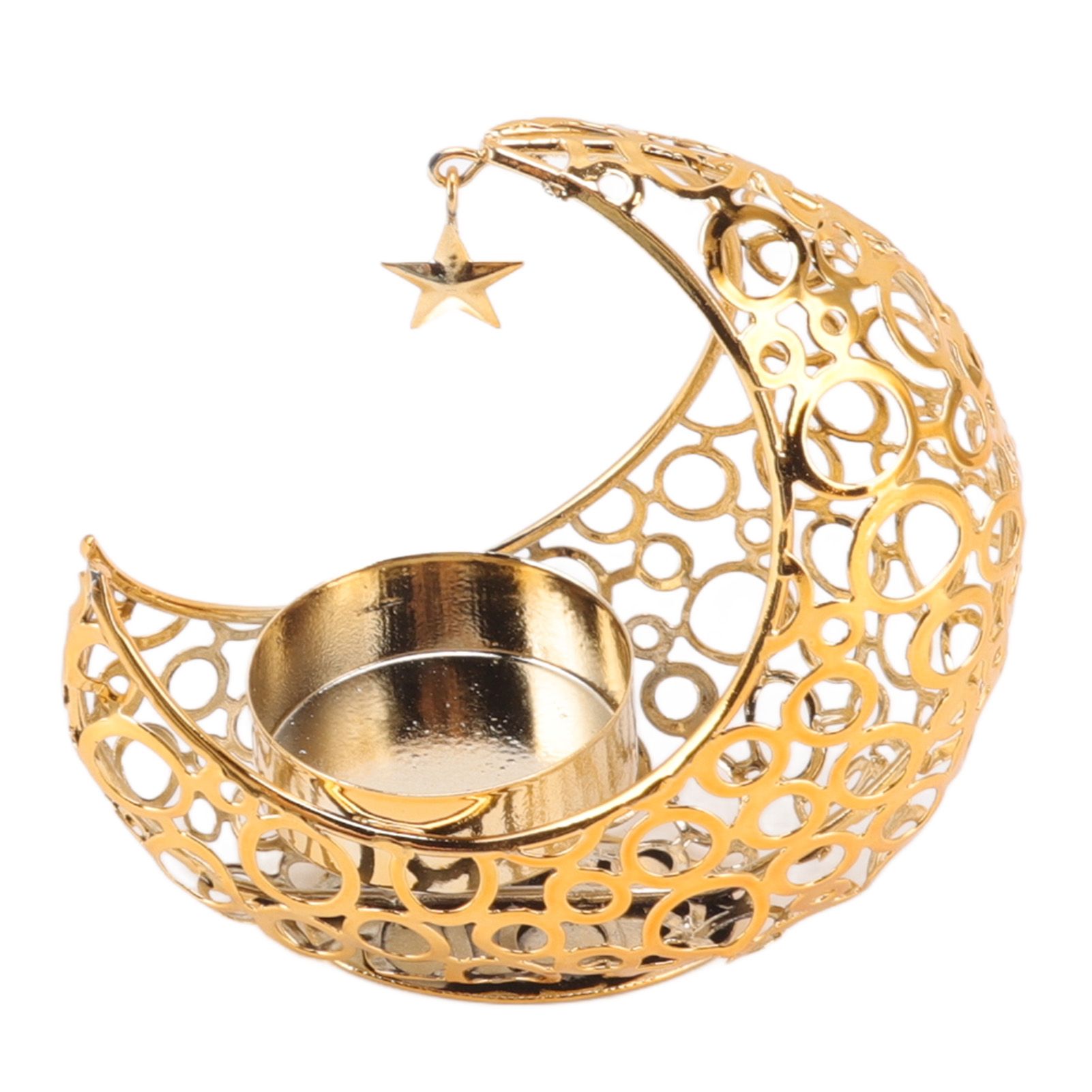 Romantic Moon Candlestick Iron Hollowed Candle Holder for Weddings Christmas Decoration Dining Coffee Table Gold - Image 5