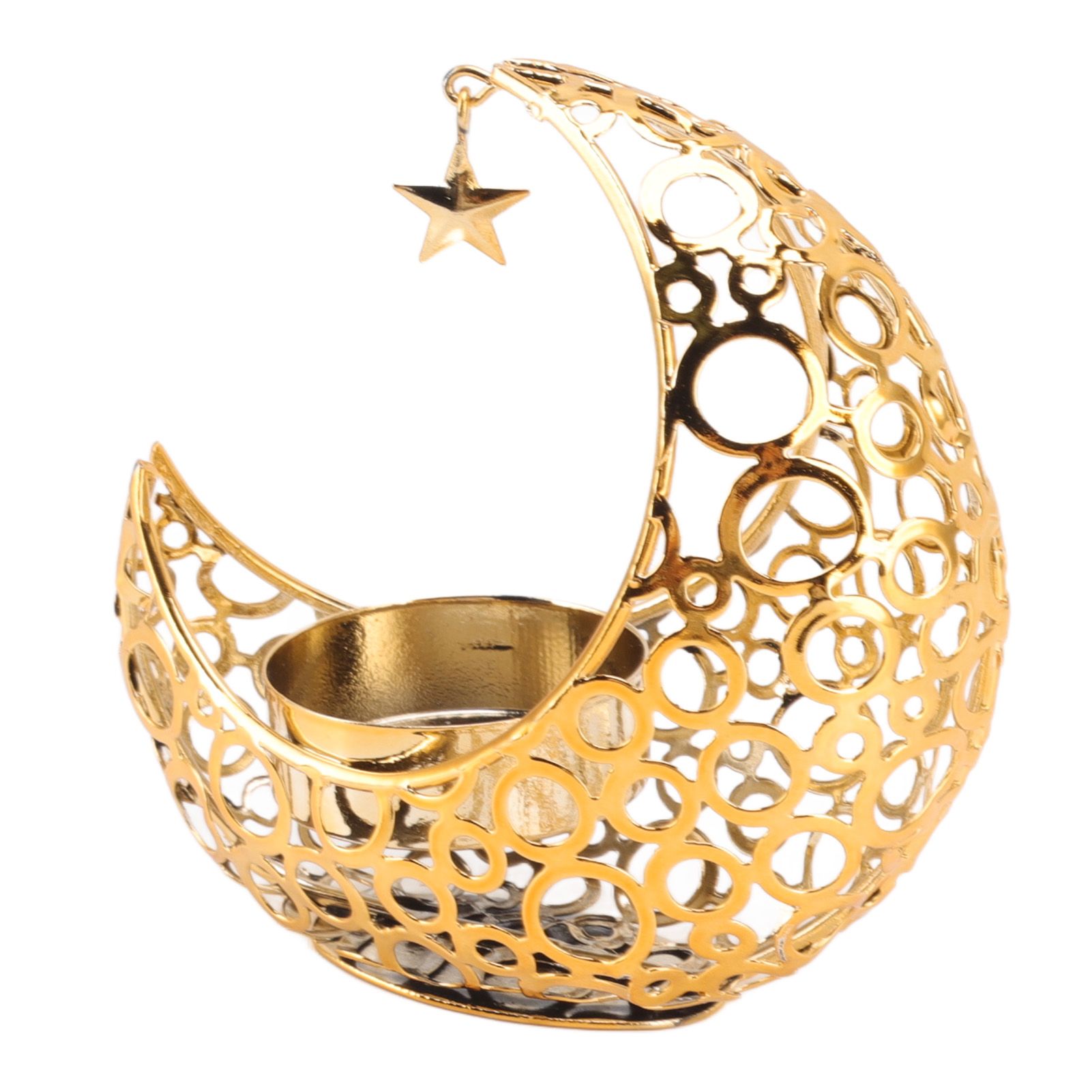 Romantic Moon Candlestick Iron Hollowed Candle Holder for Weddings Christmas Decoration Dining Coffee Table Gold - Image 6