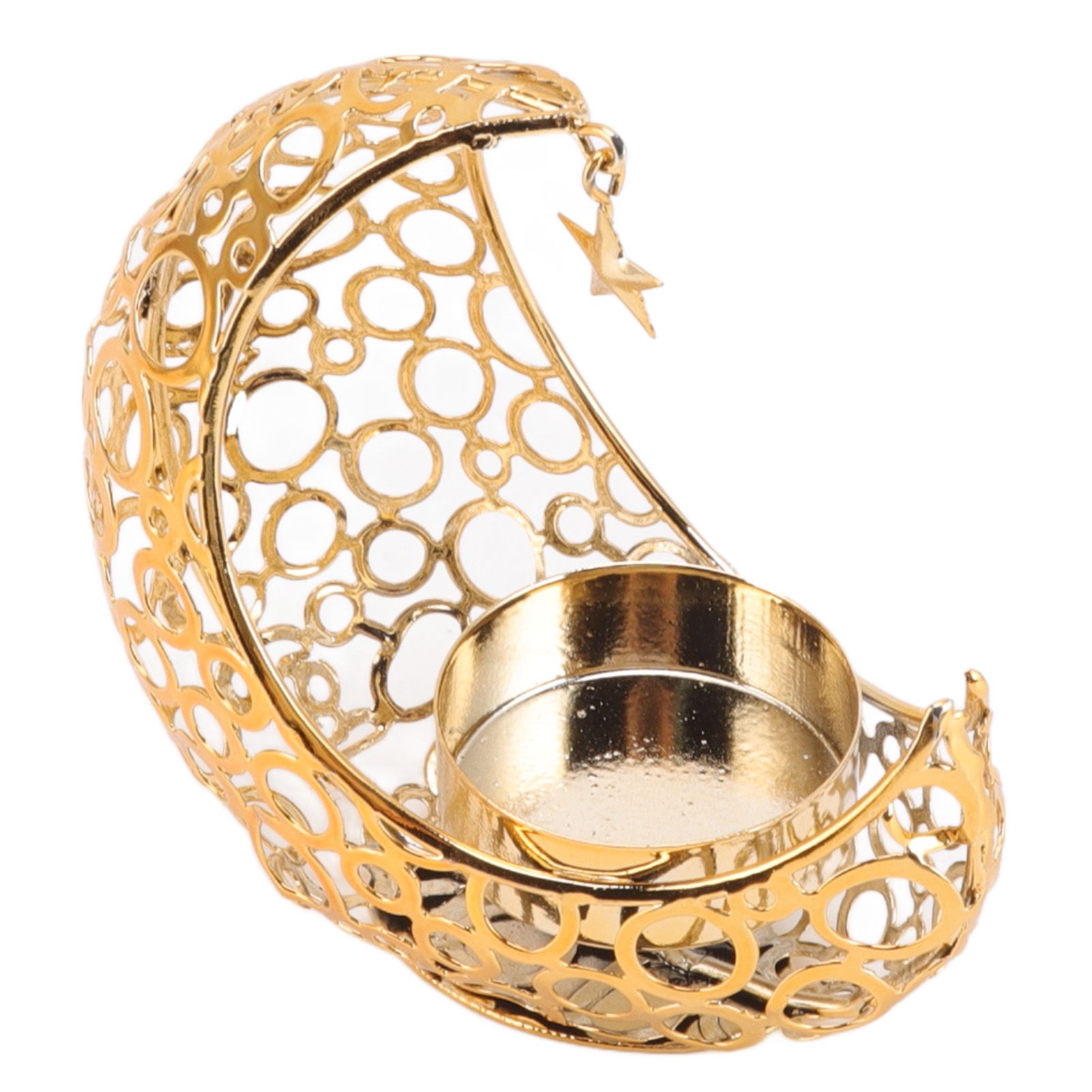 Romantic Moon Candlestick Iron Hollowed Candle Holder for Weddings Christmas Decoration Dining Coffee Table Gold - Image 7