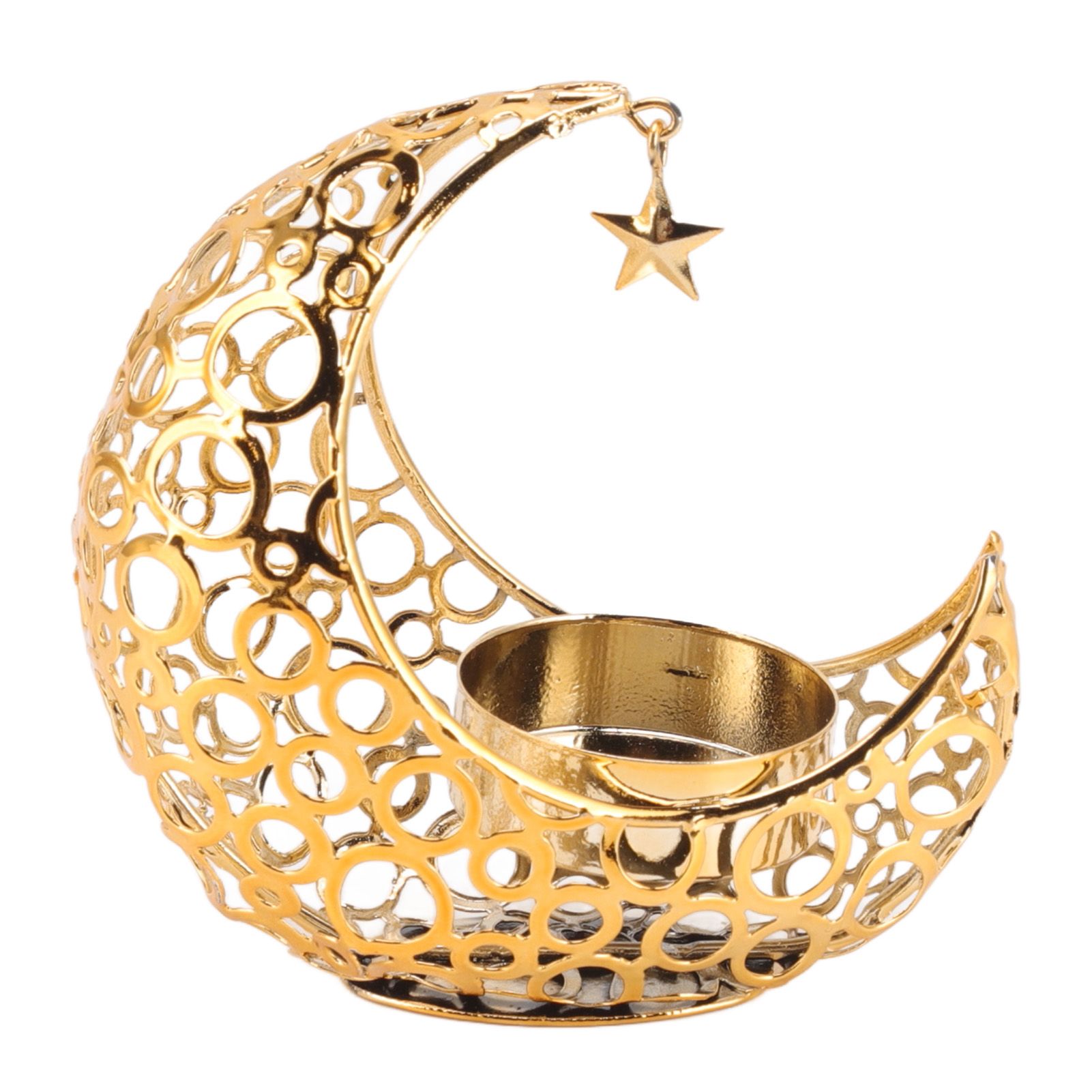 Romantic Moon Candlestick Iron Hollowed Candle Holder for Weddings Christmas Decoration Dining Coffee Table Gold - Image 8
