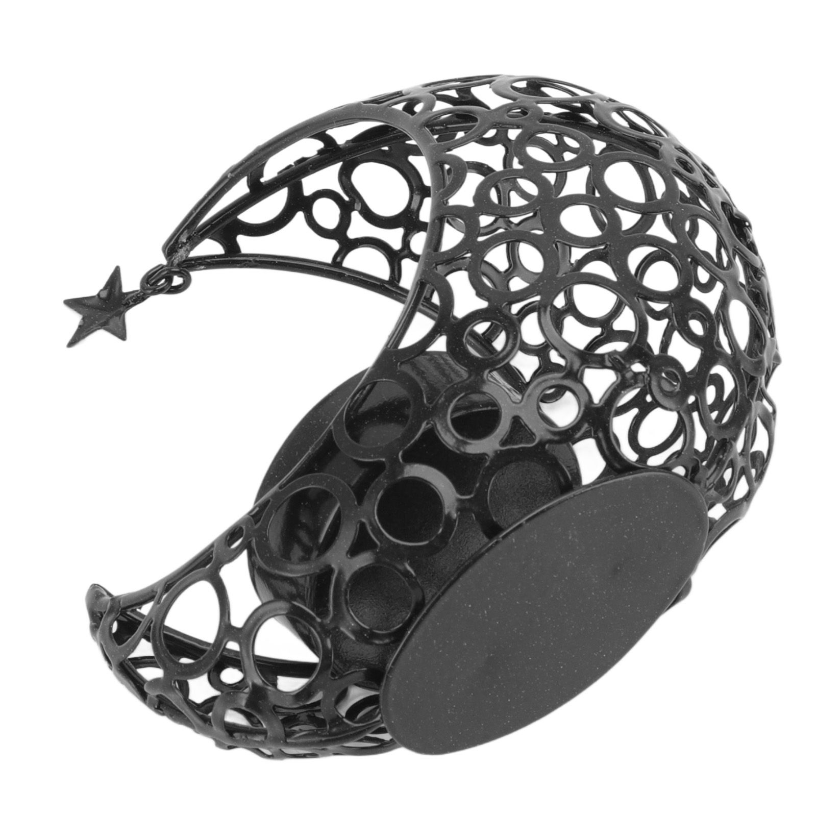Romantic Moon Candlestick Iron Hollowed Candle Holder for Weddings Christmas Decoration Dining Coffee Table Black - Image 8