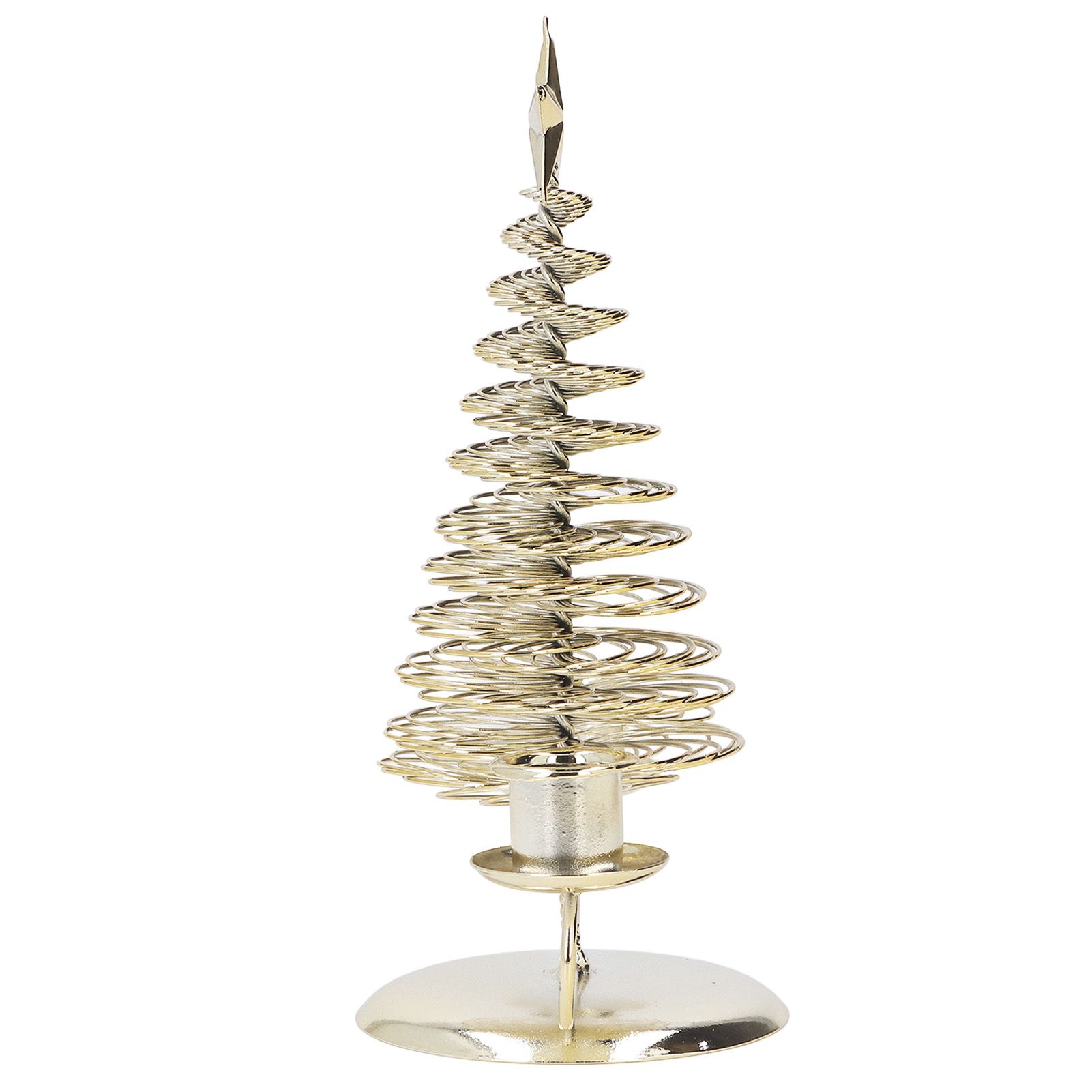 Candlestick Ornaments European Metal Christmas Tree Shape Wax Candle Holder Home Decoration Double Holder Gold - Image 4