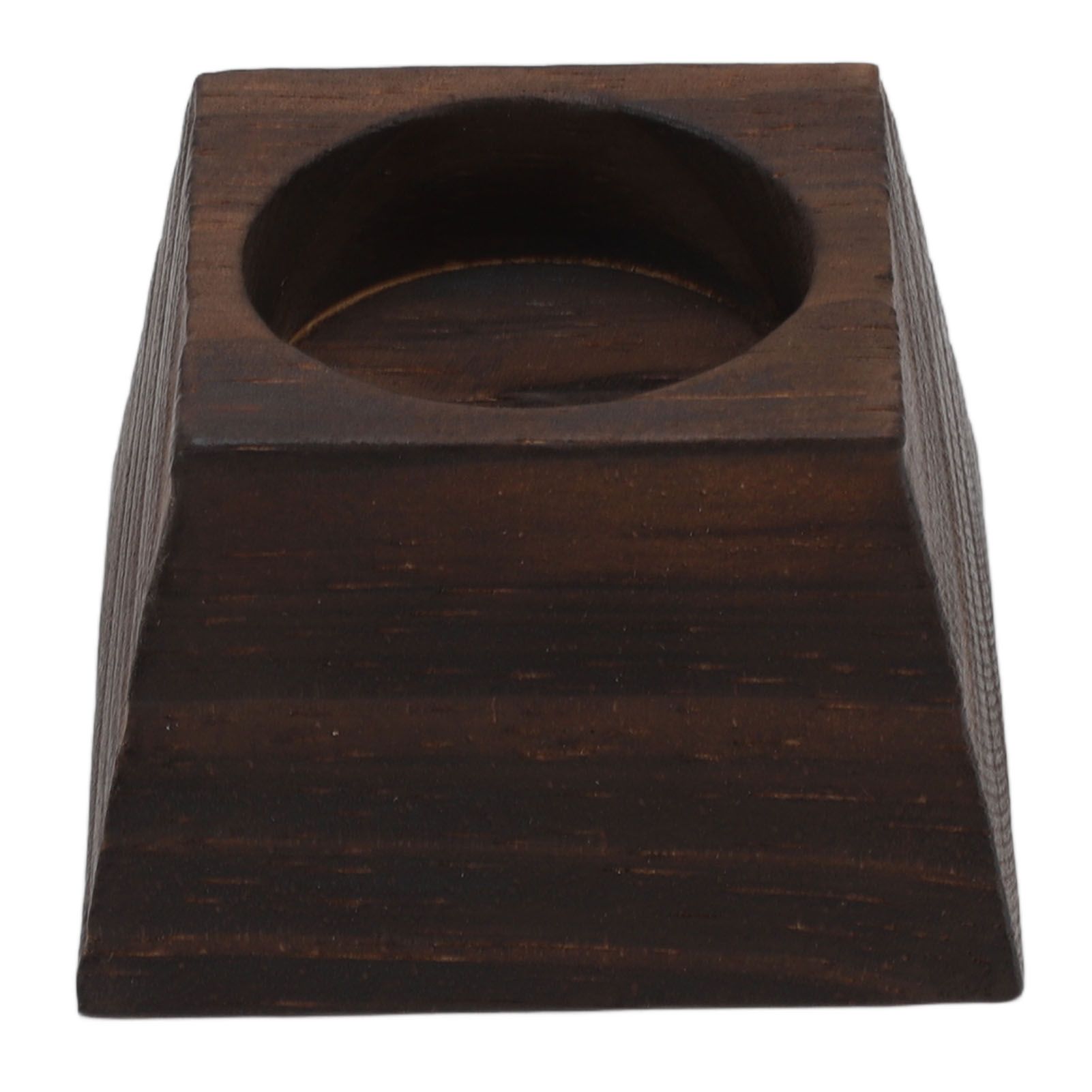 Candle Holder Trapezoid Wood Retro Table Decoration Ornament for Christmas Day Wedding Black Wood - Image 1